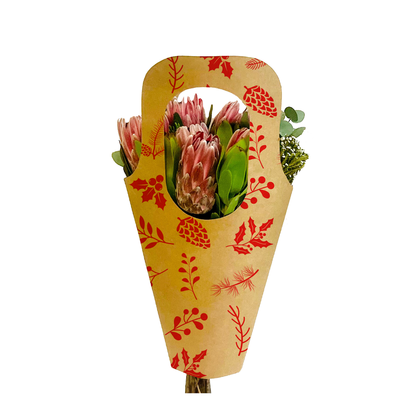Sac de transport pour bouquet 1 - Pomme de pin rouge (paquet de 20)