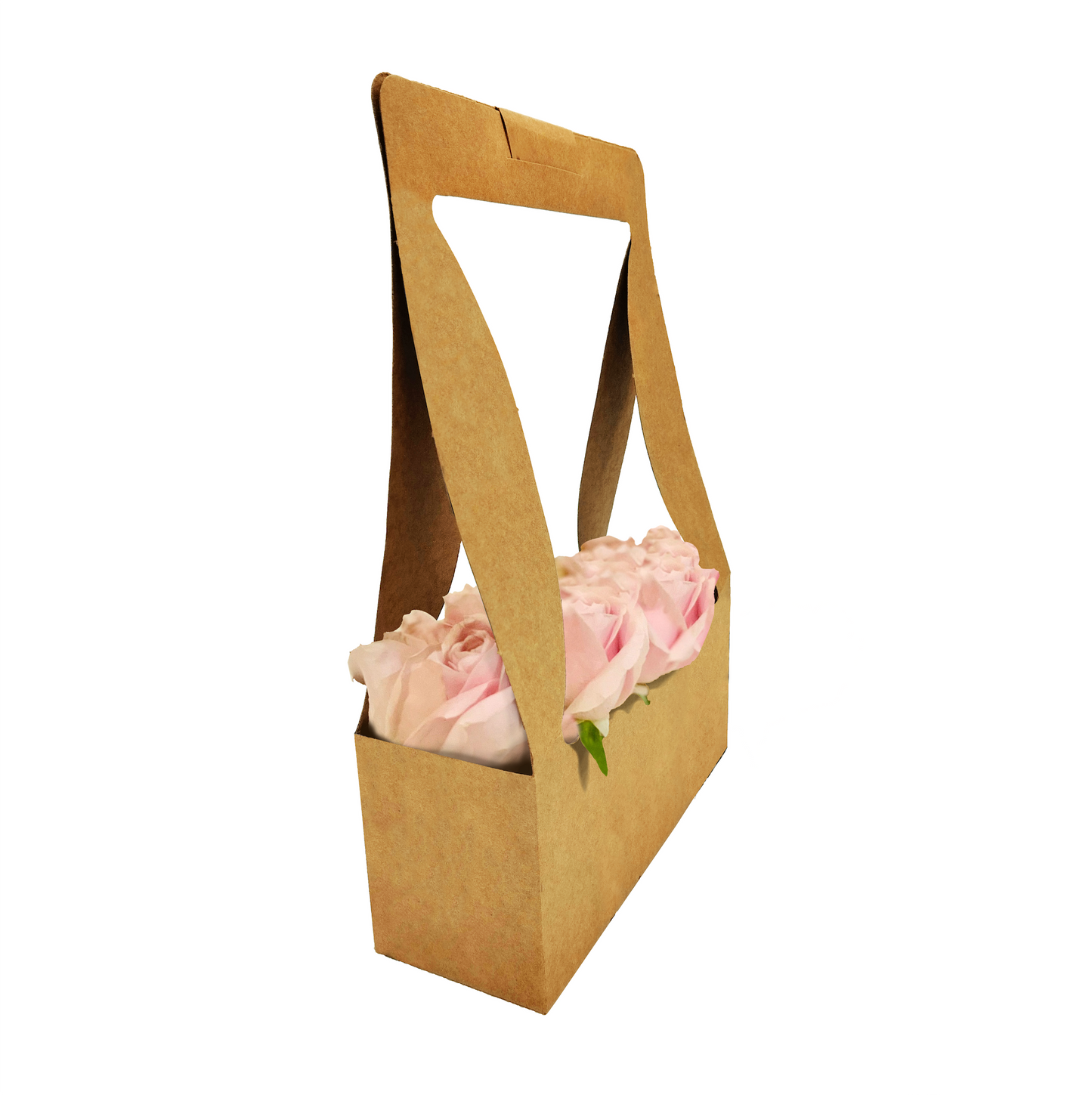 Blumenstrauß-Tragebox 1 – einfaches Kraftpapier (20er-Packung)