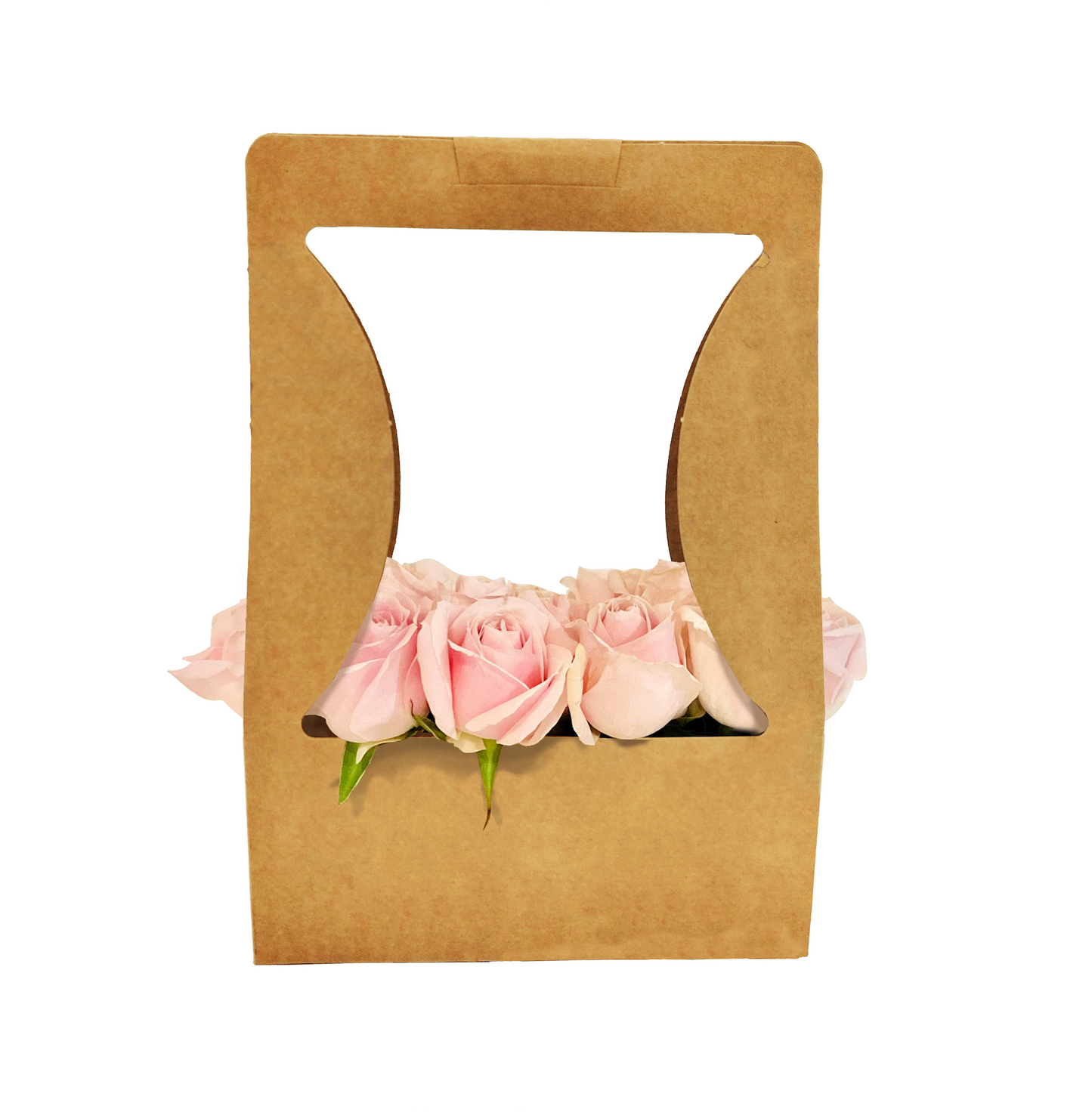 Blumenstrauß-Tragebox 1 – einfaches Kraftpapier (20er-Packung)