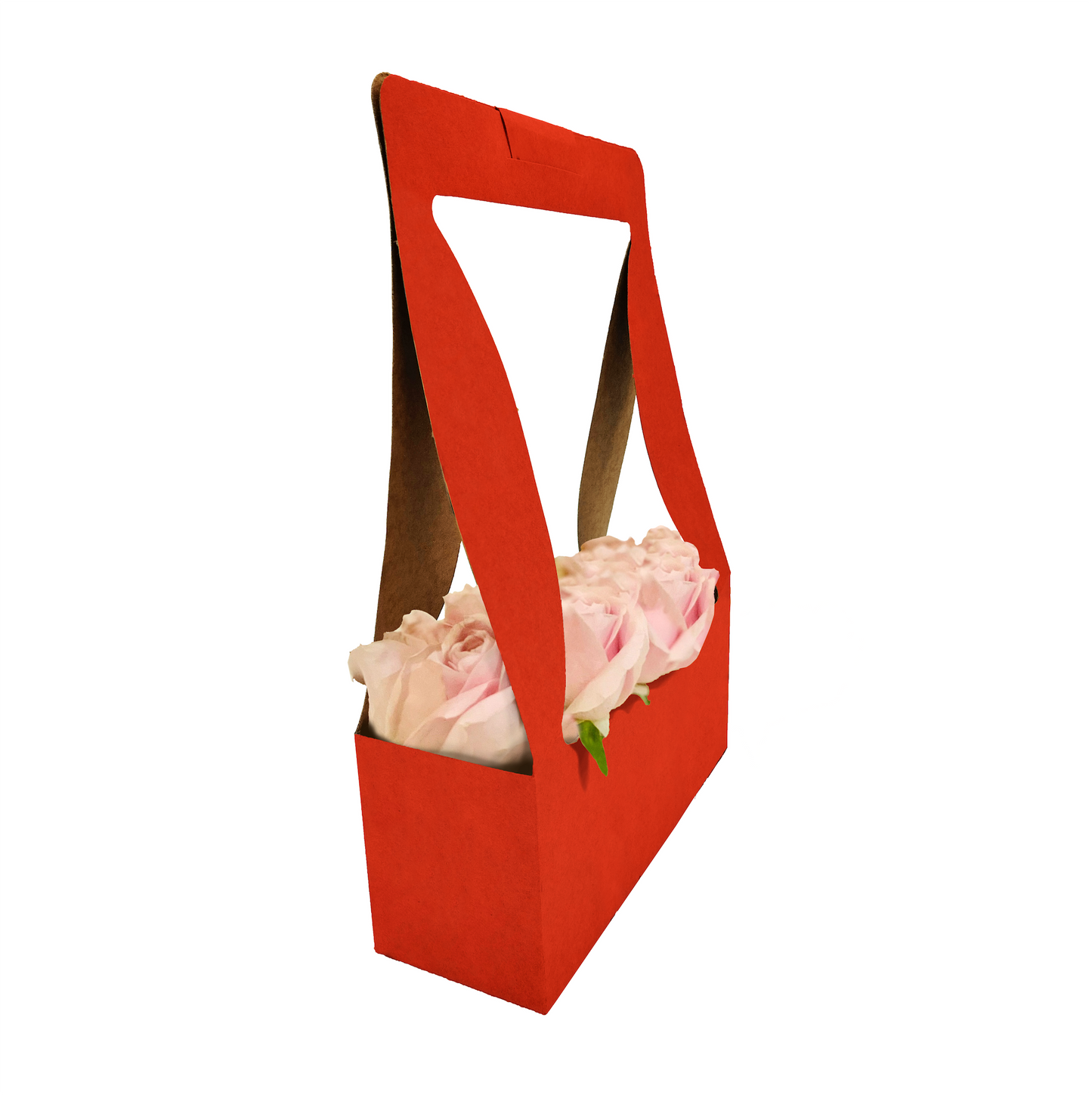 Blumenstrauß-Tragebox 1 – schlichtes Rot (20er-Packung)