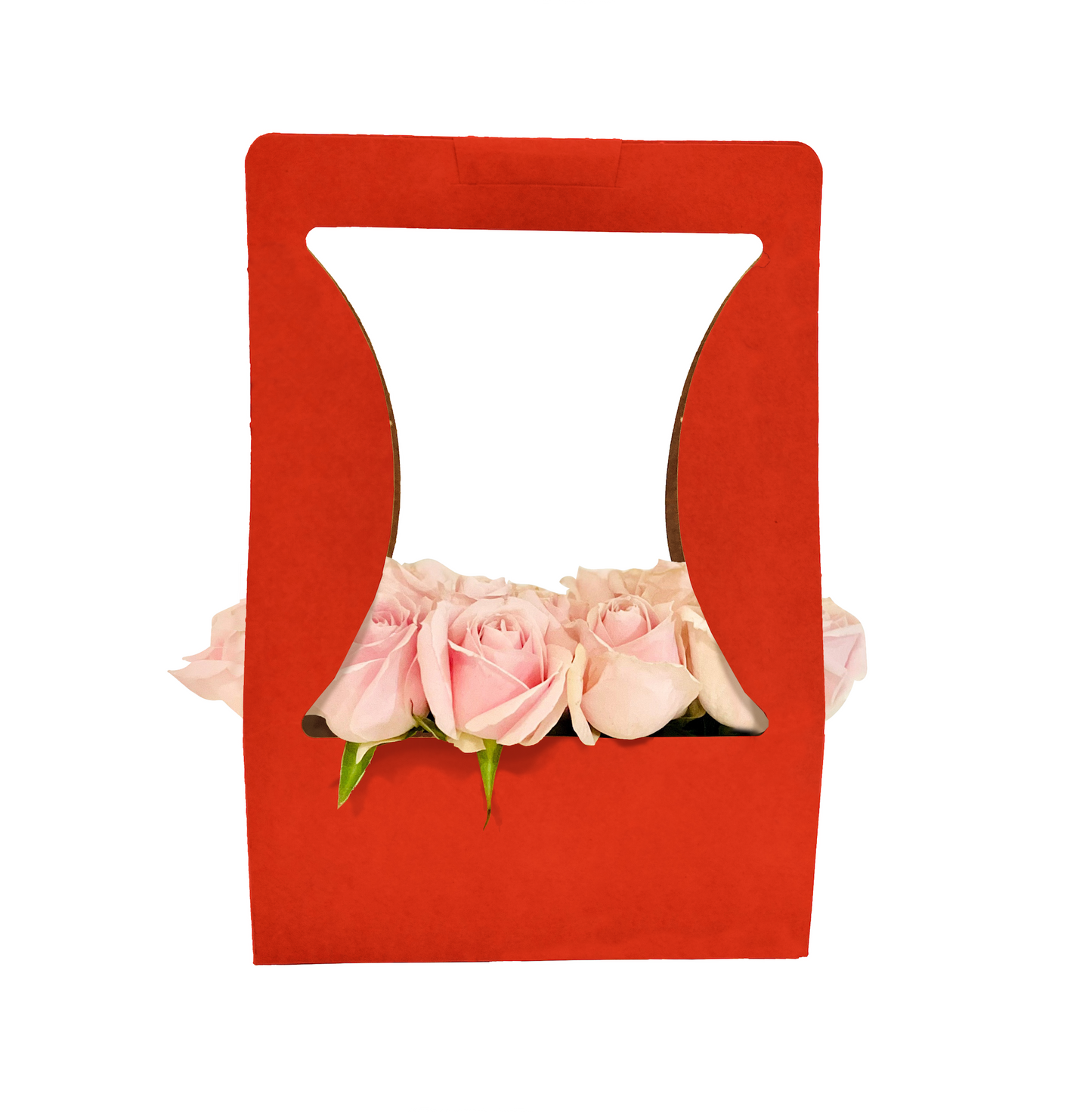 Blumenstrauß-Tragebox 1 – schlichtes Rot (20er-Packung)