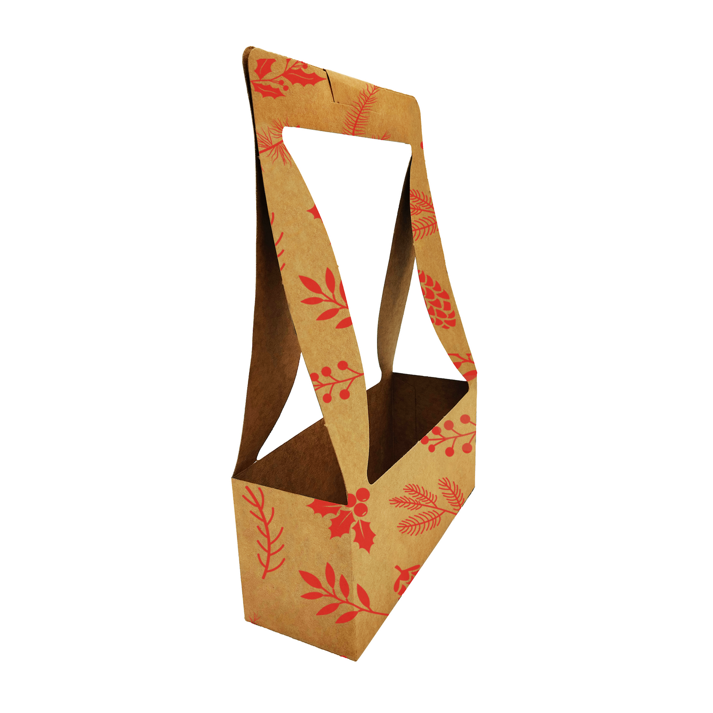 Blumenstrauß-Tragebox 1 – Tannenzapfenrot (20er-Pack)