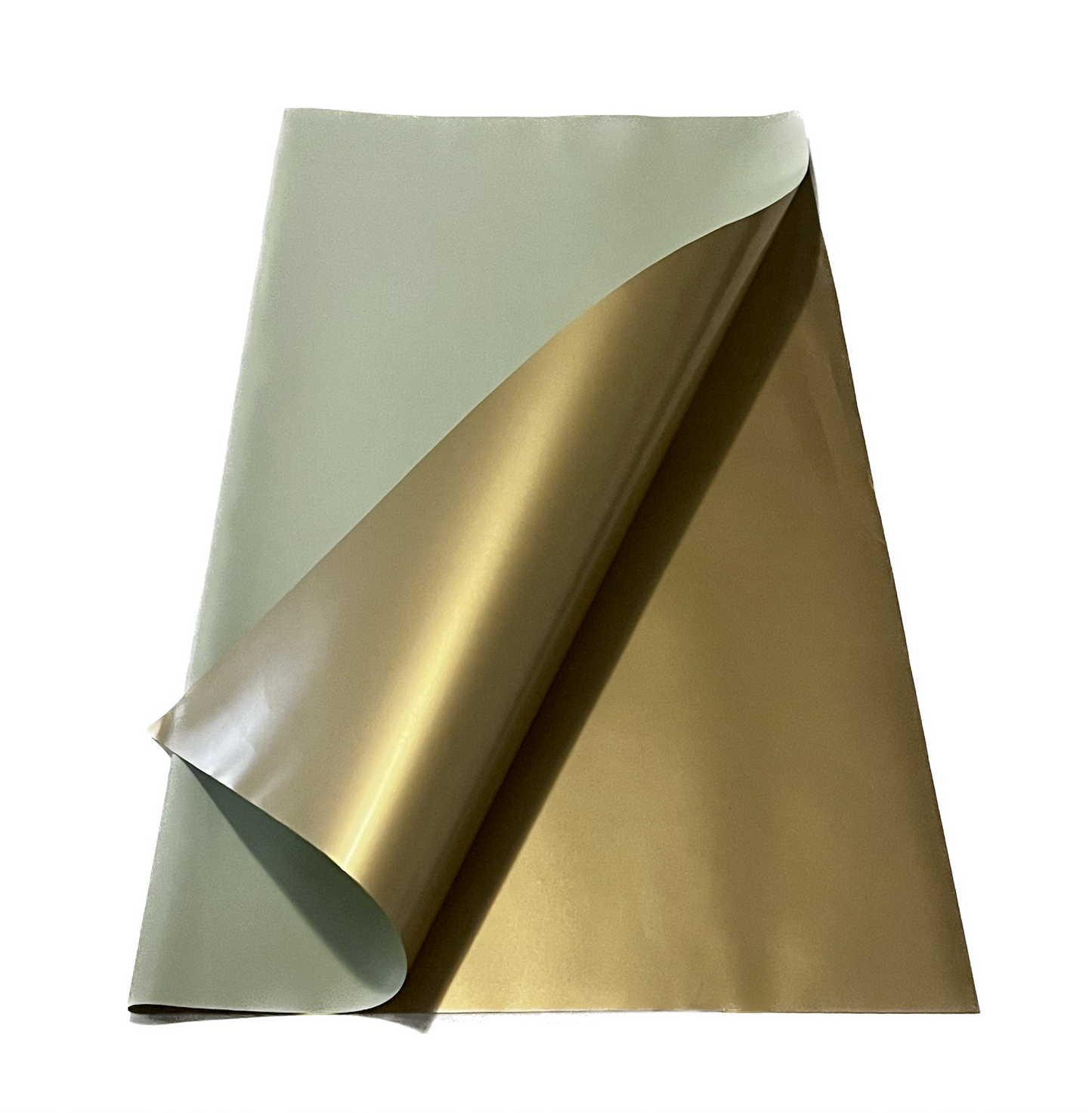 Emballage cellophane pour fleurs : vert sauge et or bicolore (paquet de 20)