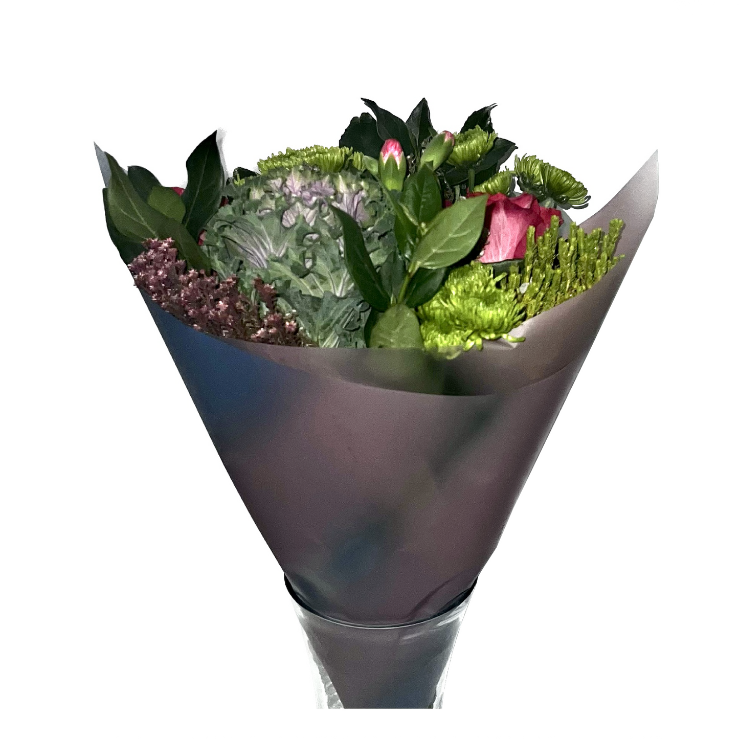 Emballage cellophane pour fleurs : mélange rose poudré et bleu foncé (paquet de 20)