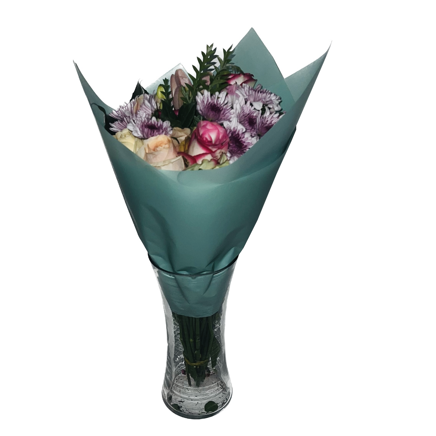 Emballage cellophane pour fleurs : vert transparent (paquet de 20)