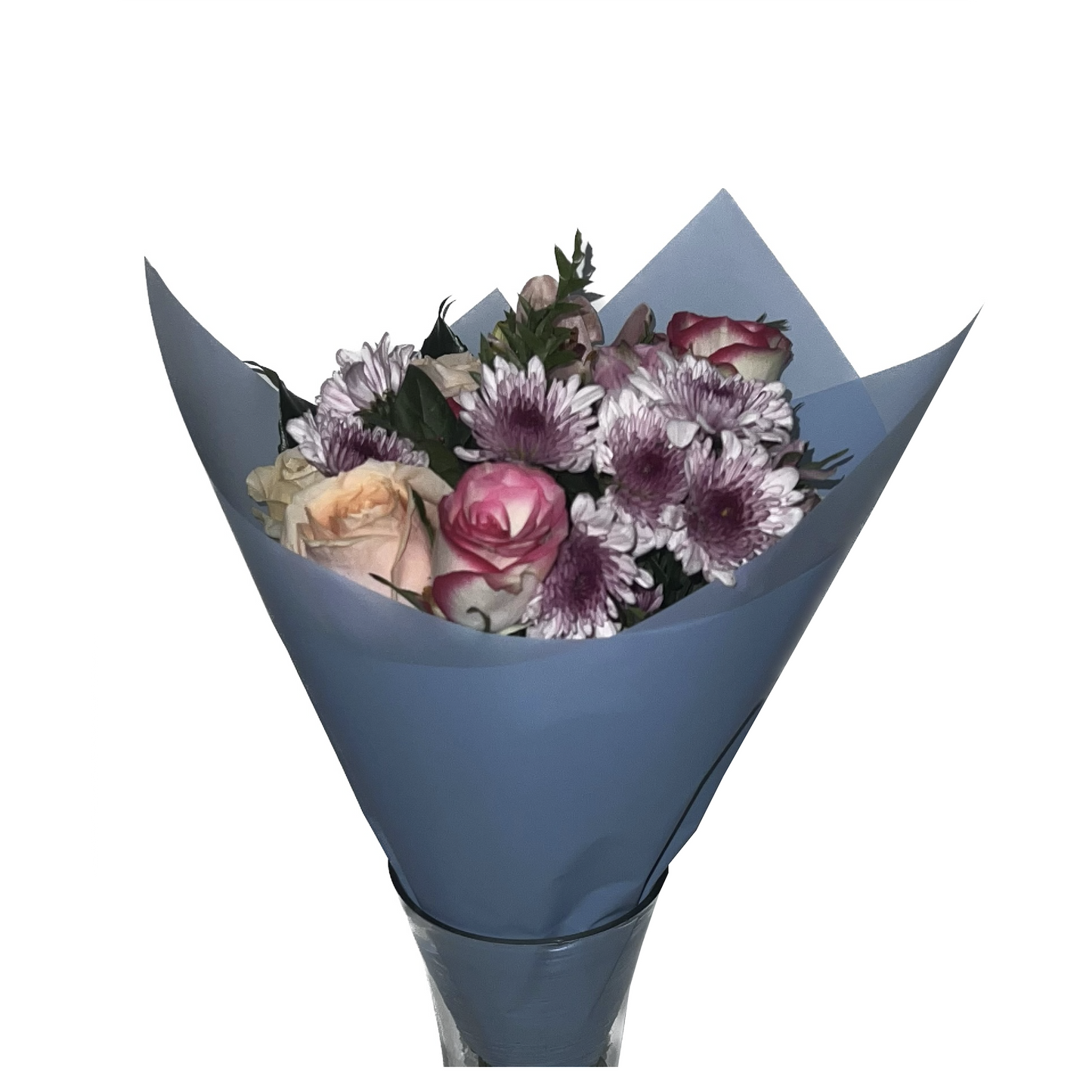 Emballage cellophane pour fleurs : bleu ciel transparent (paquet de 20)