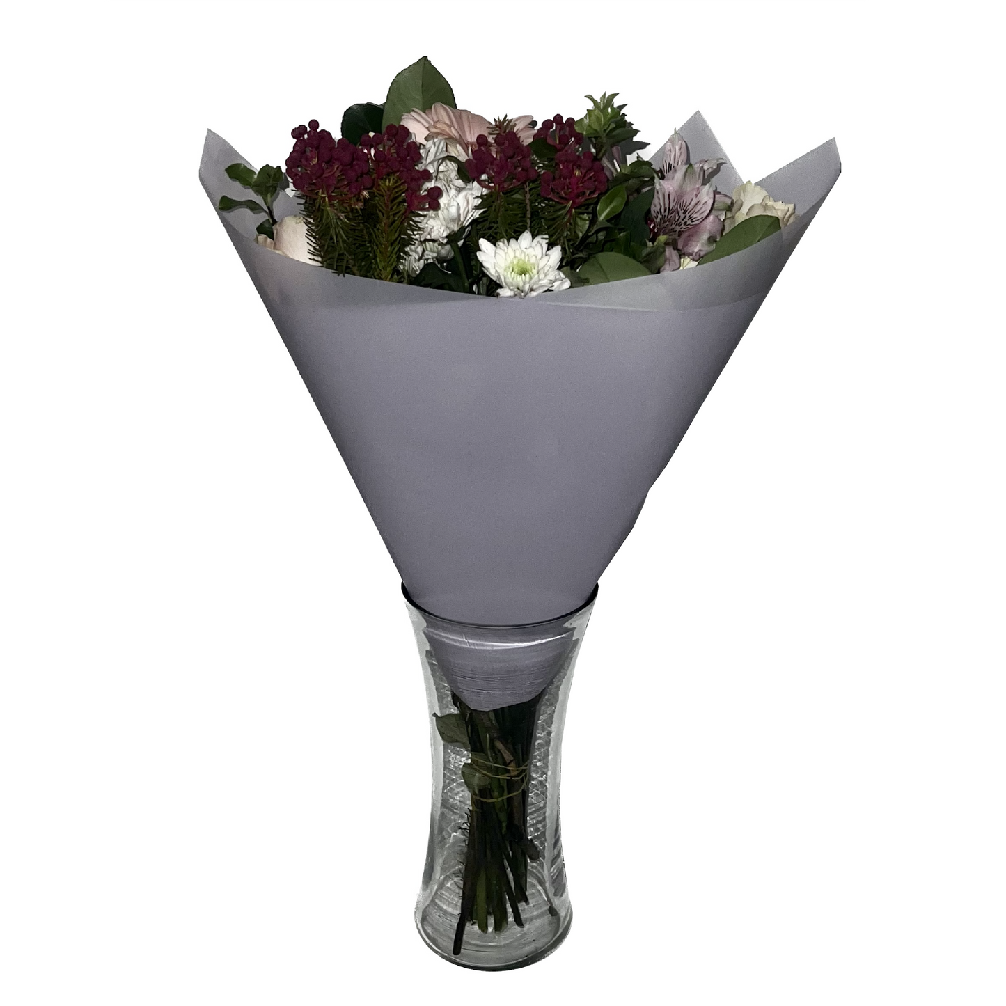 Emballage cellophane pour fleurs : violet clair transparent (paquet de 20)