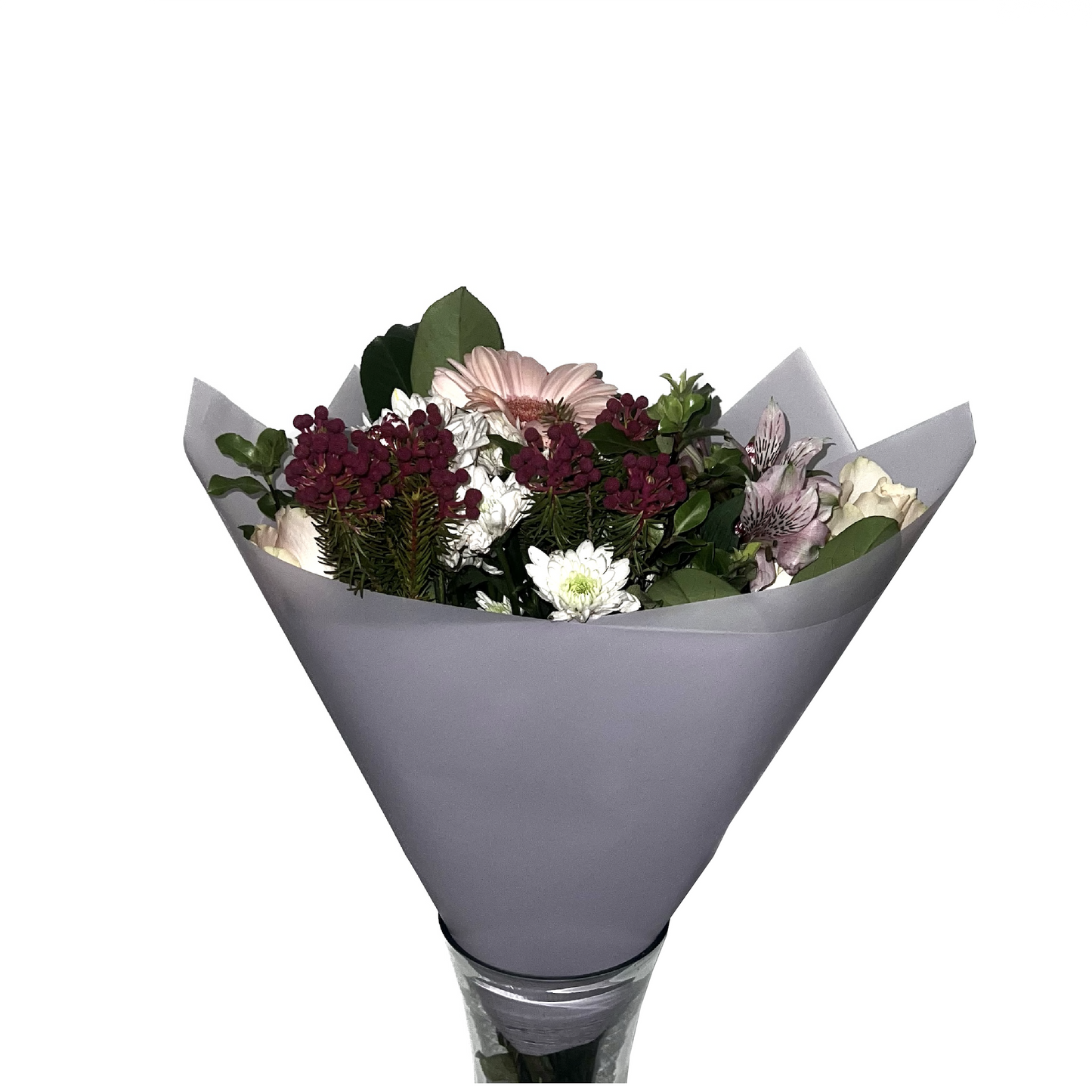 Emballage cellophane pour fleurs : violet clair transparent (paquet de 20)