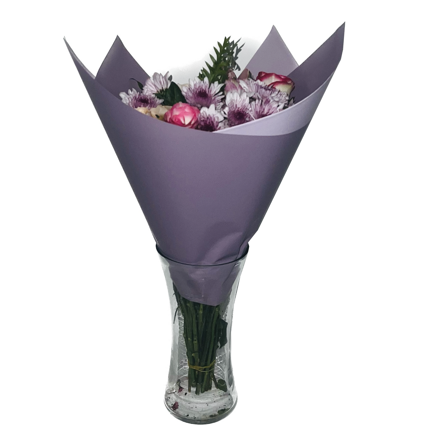Emballage cellophane pour fleurs : deux tons violet foncé et violet clair (paquet de 20)