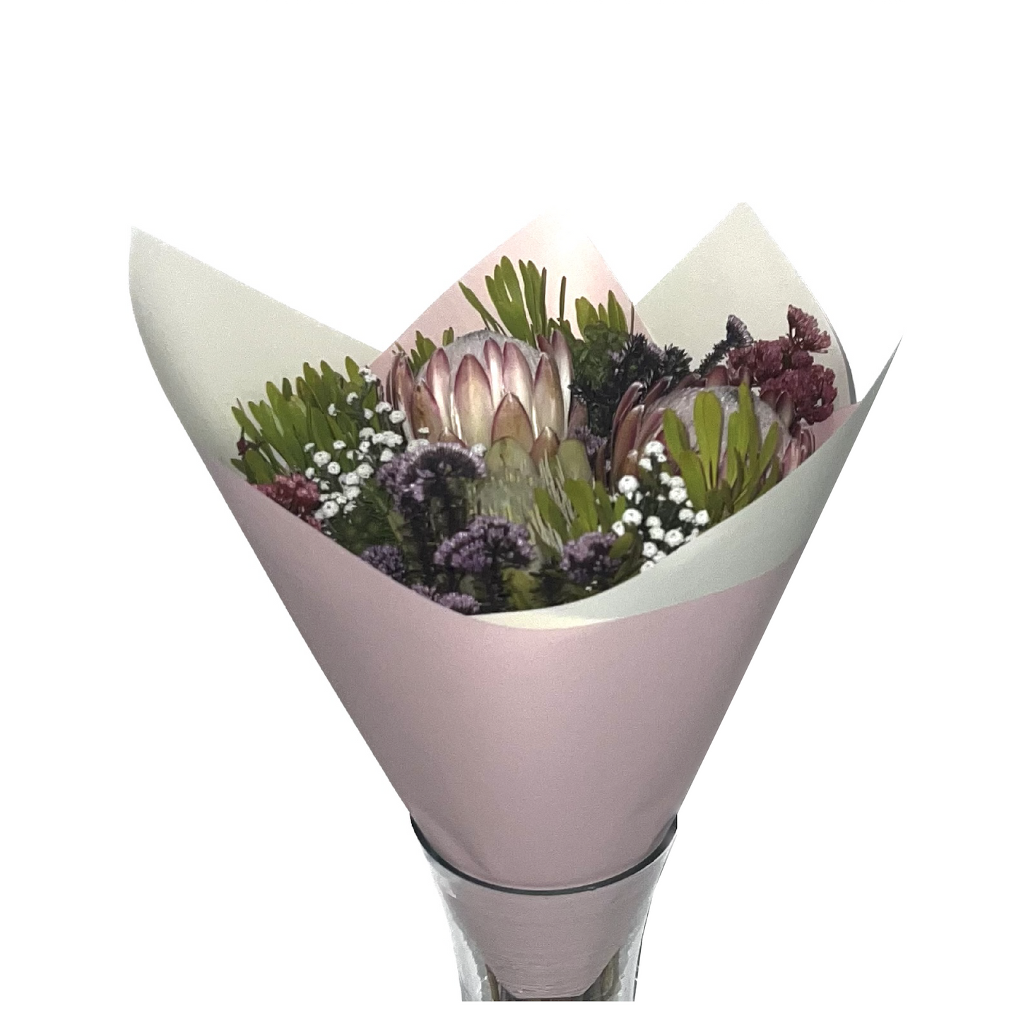 Cellophane Flower Wrap: Two Tone Light Pink & Cream (Pack of 20)
