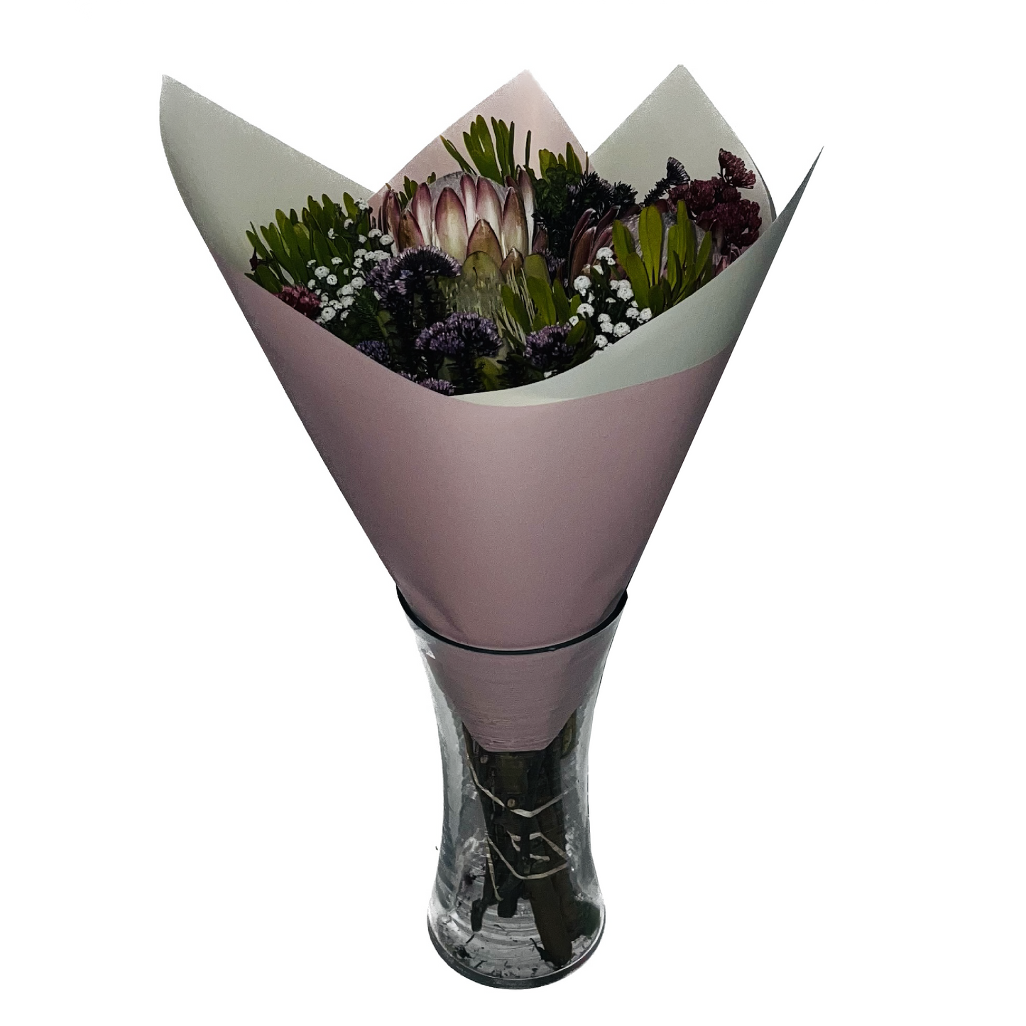 Cellophane Flower Wrap: Two Tone Light Pink & Cream (Pack of 20)
