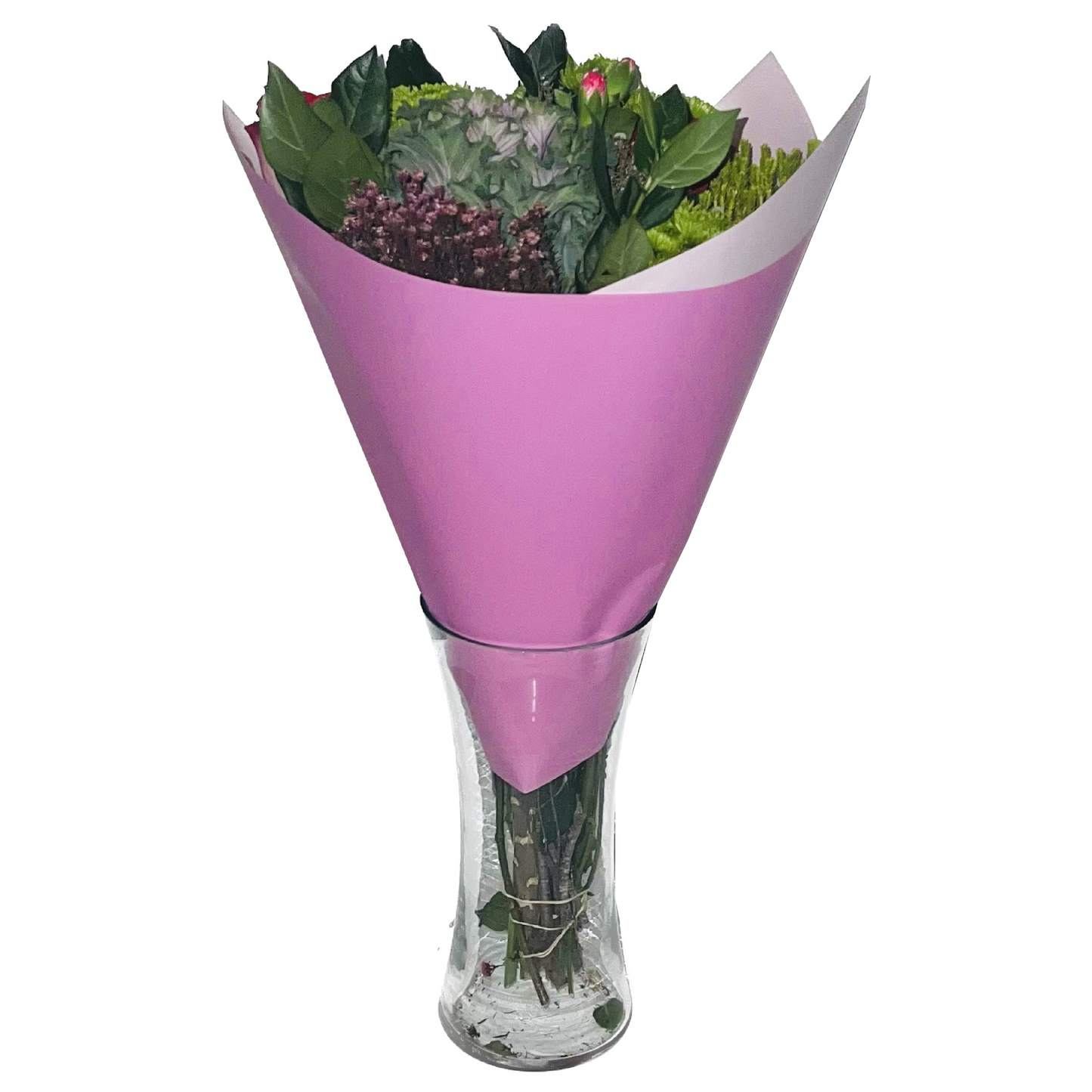 Cellophane Flower Wrap: Two Tone Pink & Light Pink (Pack of 20)