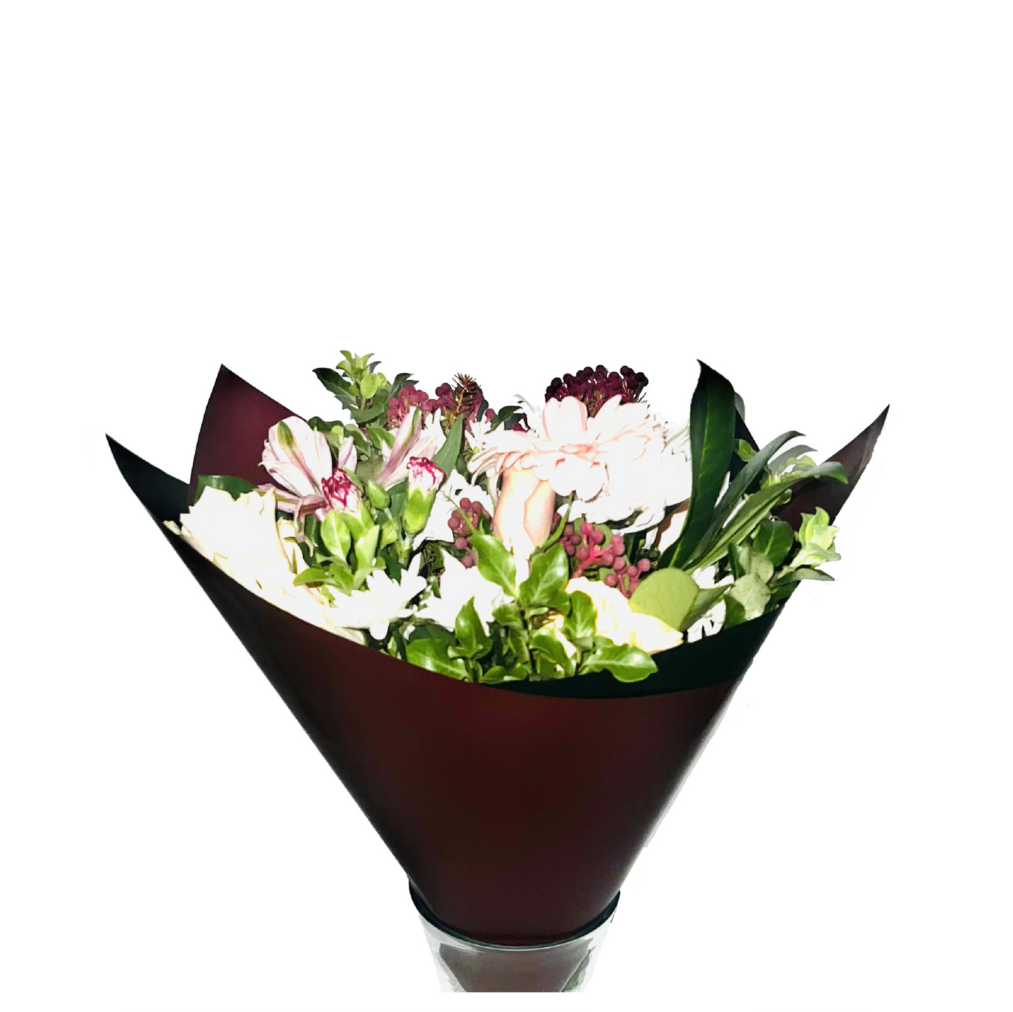 Emballage cellophane pour fleurs : deux tons, rouge vin et noir (paquet de 20)
