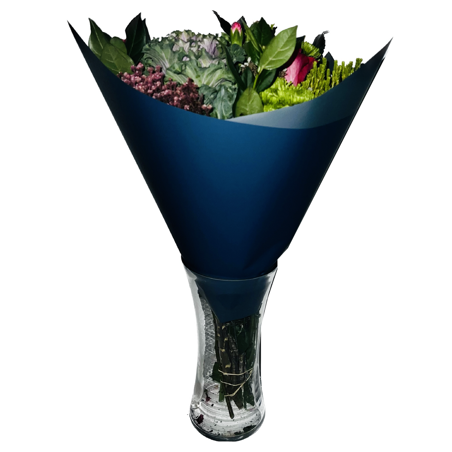Emballage cellophane pour fleurs : bleu indigo et bleu acier bicolores (paquet de 20)