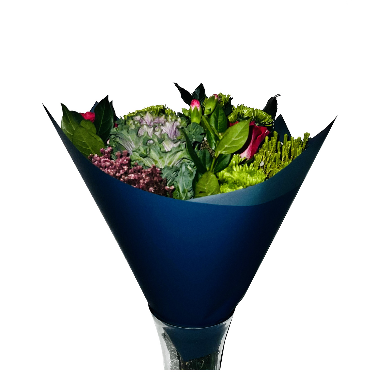 Emballage cellophane pour fleurs : bleu indigo et bleu acier bicolores (paquet de 20)
