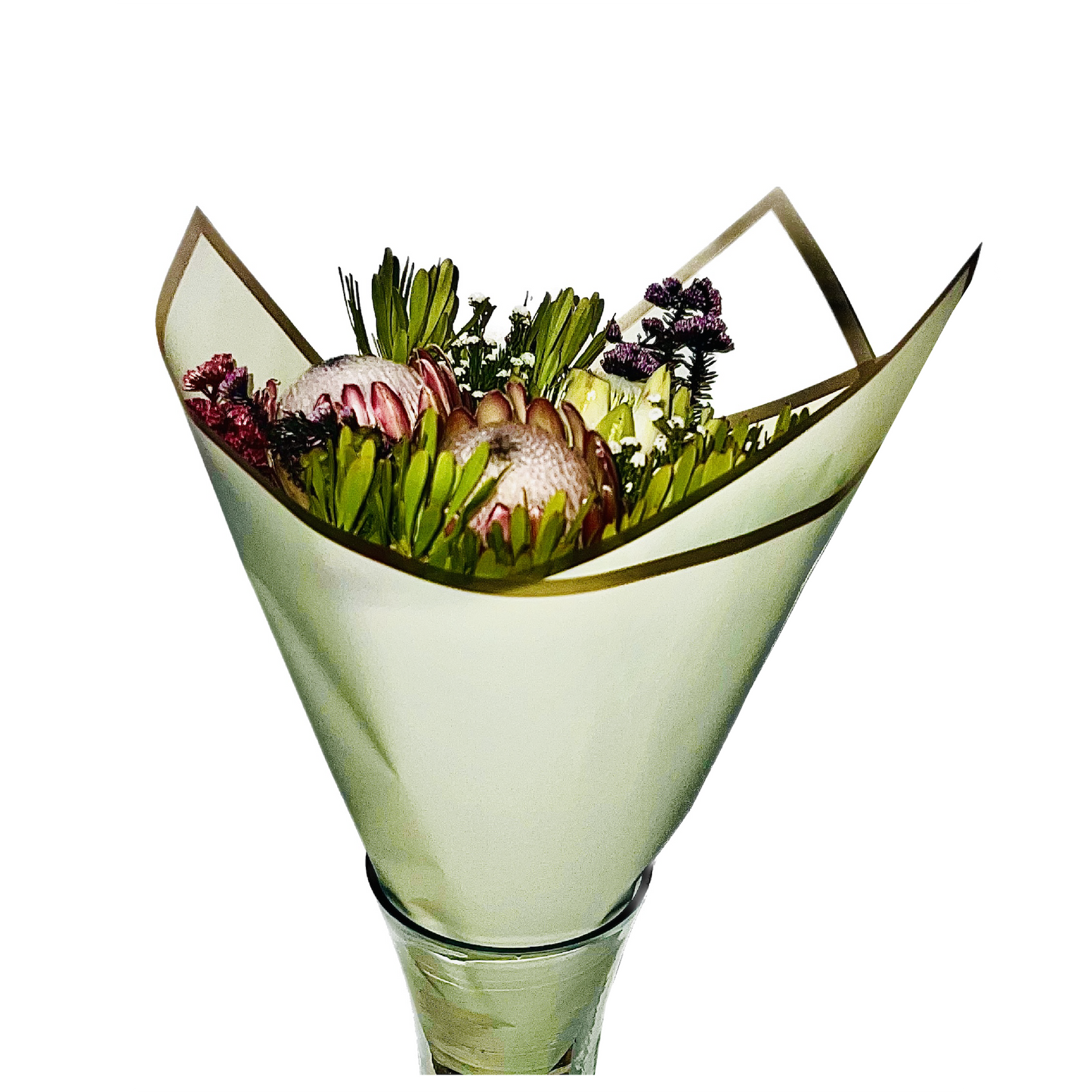 Emballage cellophane pour fleurs : jaune avec bordure dorée (paquet de 20)
