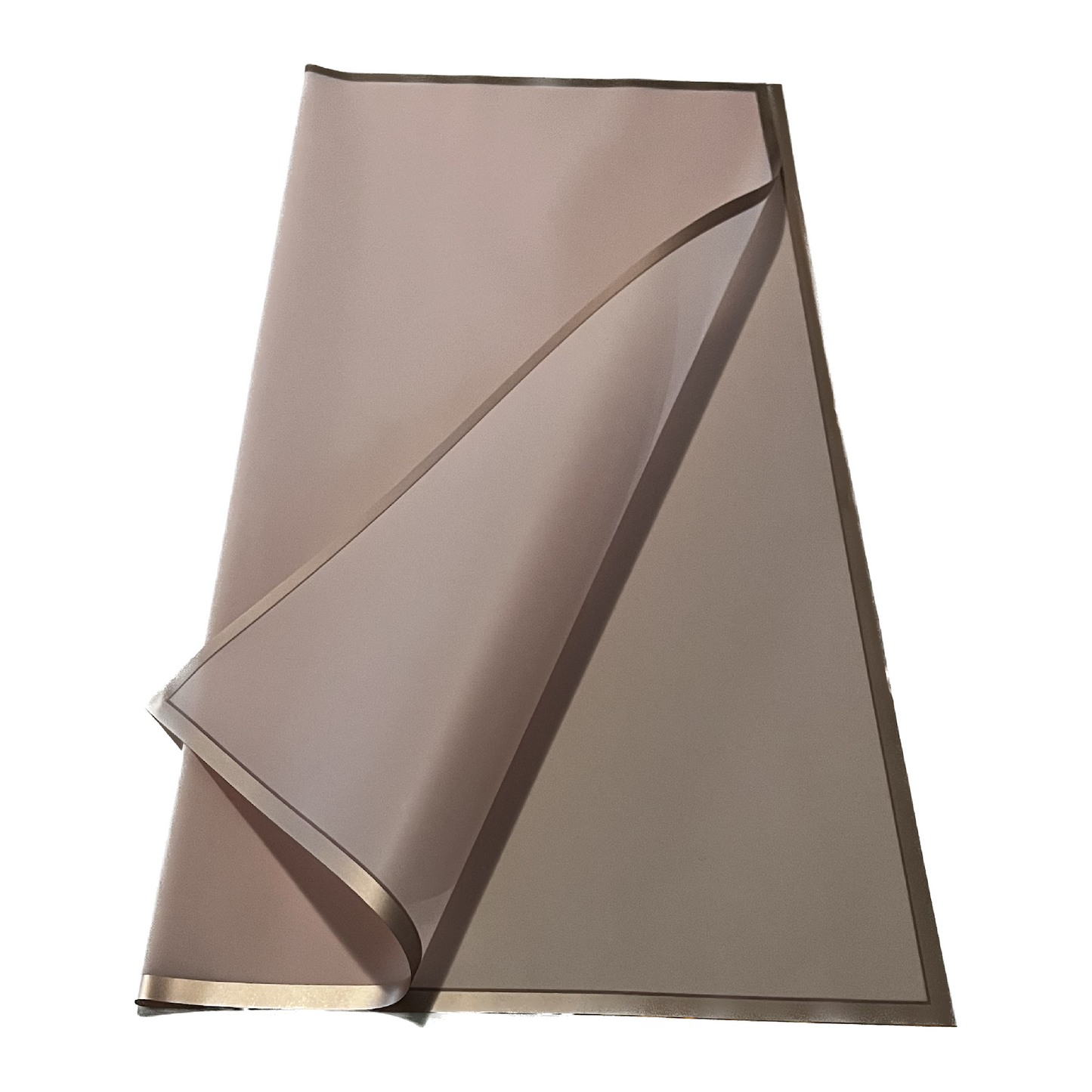 Emballage cellophane pour fleurs : rose crème semi-transparent avec bordure dorée (paquet de 20)