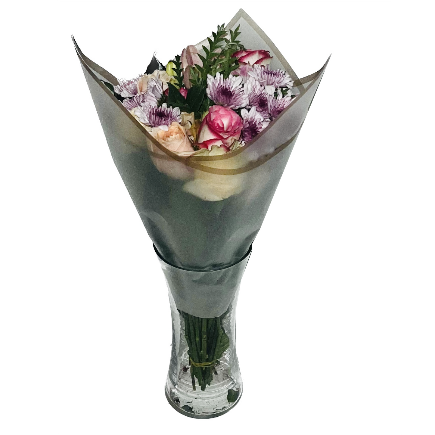 Emballage cellophane pour fleurs : blanc transparent avec bordure dorée (paquet de 20)