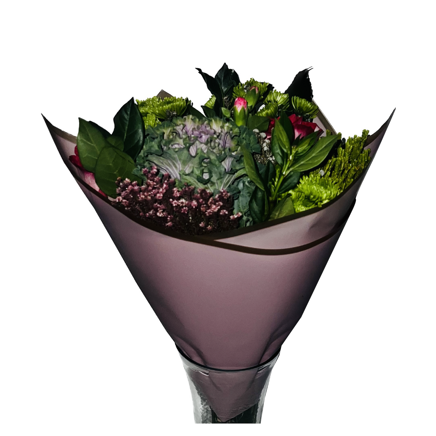Papier cellophane pour fleurs : rose poudré transparent avec bordure dorée (paquet de 20)