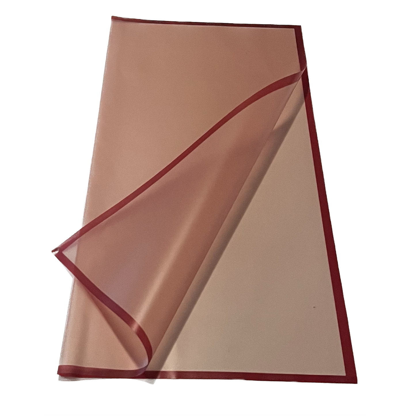 Emballage cellophane pour fleurs : rouge transparent avec bordure rouge (paquet de 20)