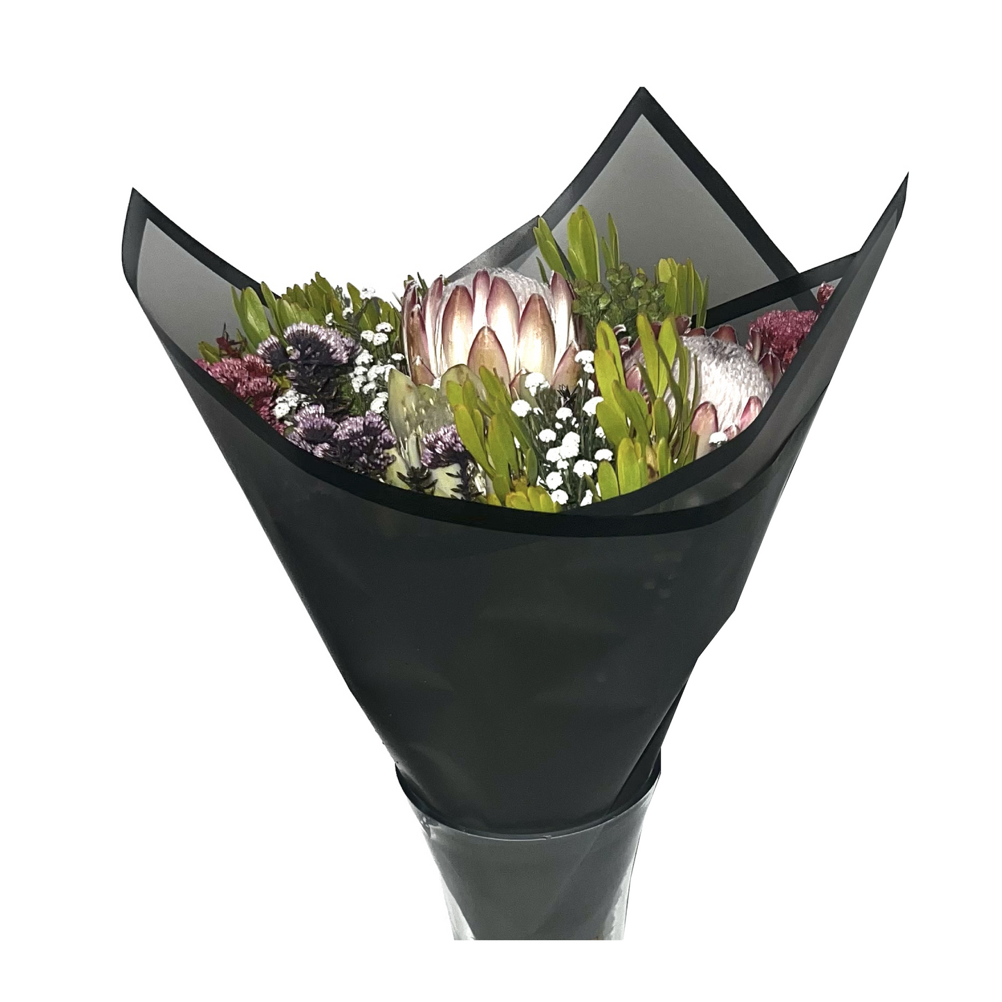 Cellophane Flower Wrap: Semi Transparent Black With Black Border (Pack of 20)
