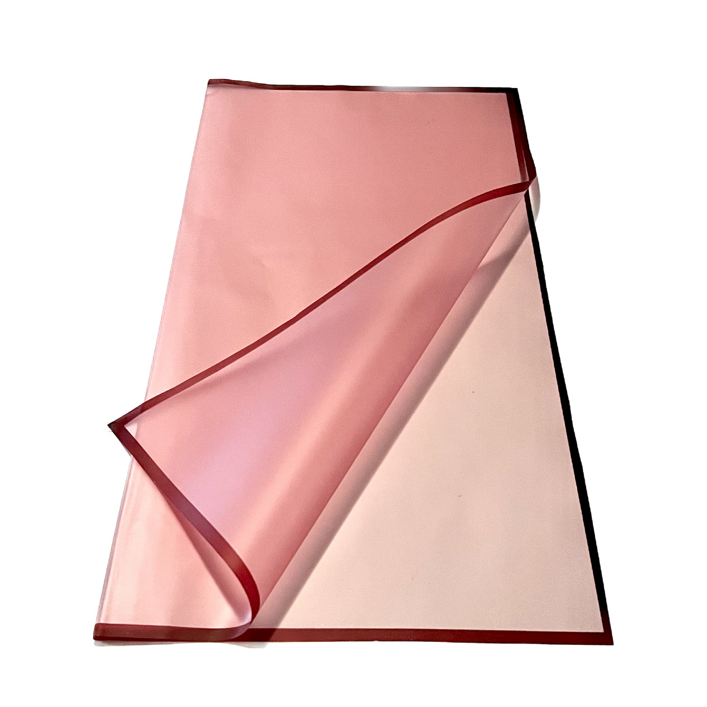 Emballage cellophane pour fleurs : semi-transparent rouge avec bordure rouge (paquet de 20)