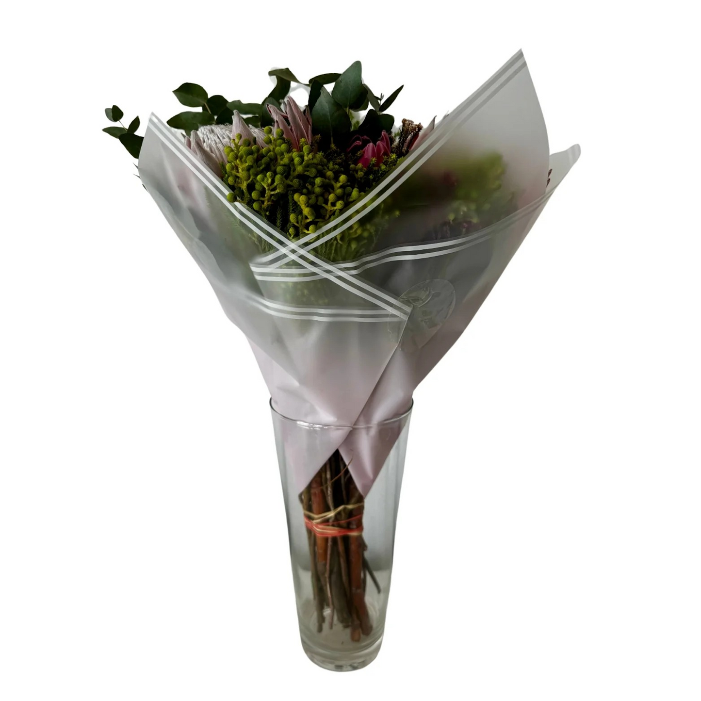 Cellophane Flower Wrap: Transparent Light Pink With White Border (Pack of 20)