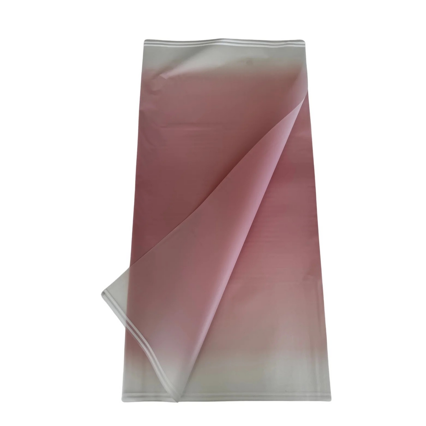 Cellophane Flower Wrap: Transparent Dark Pink White Border (Pack of 20)