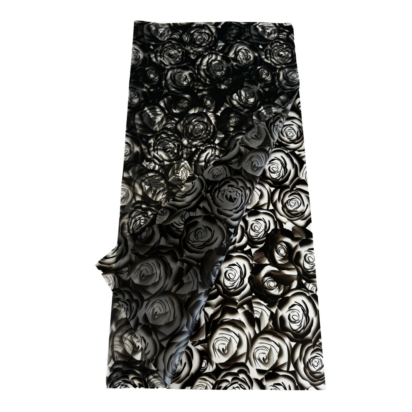 Emballage cellophane pour fleurs : imprimé rose noire transparente (paquet de 20)