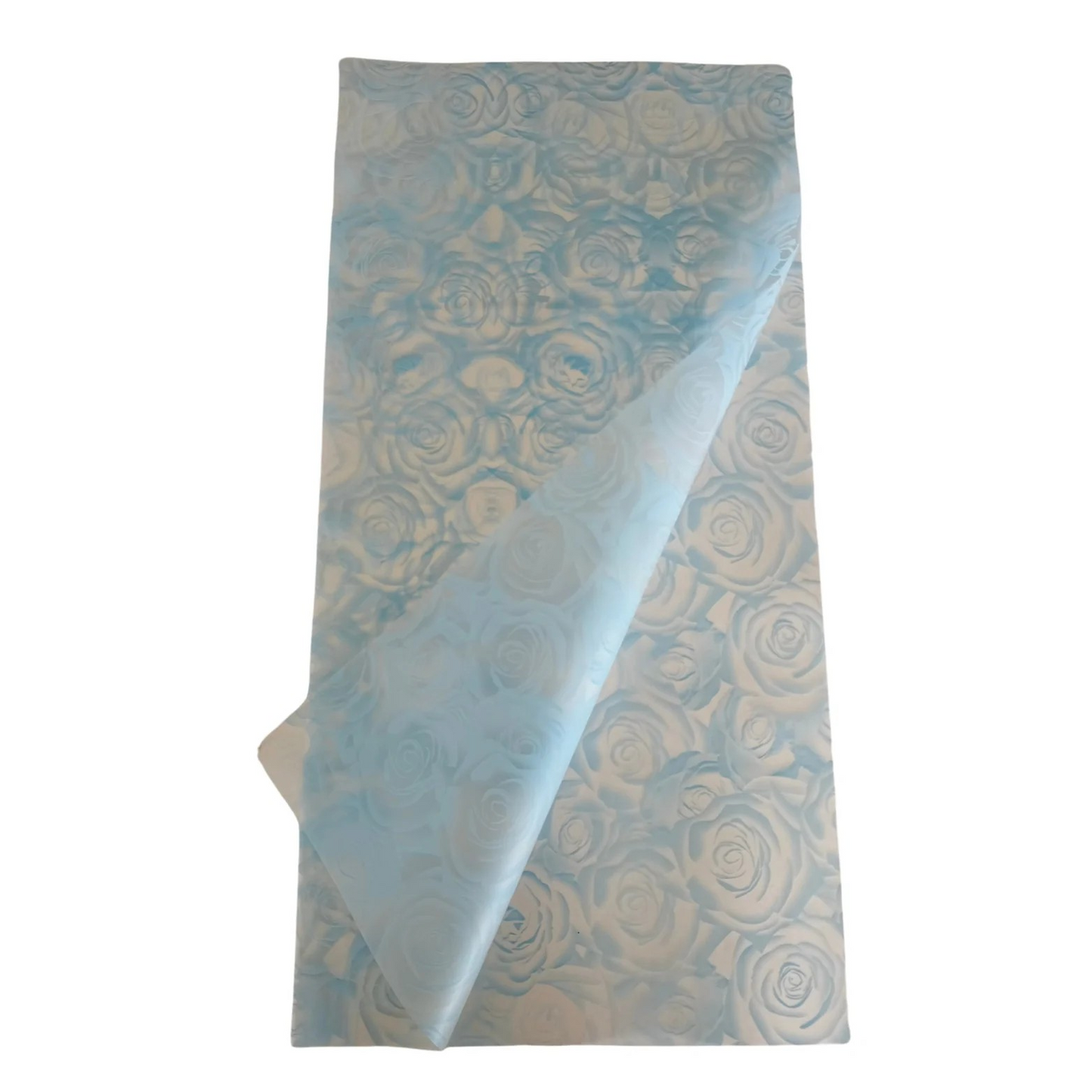 Emballage cellophane pour fleurs : imprimé rose bleu transparent (paquet de 20)