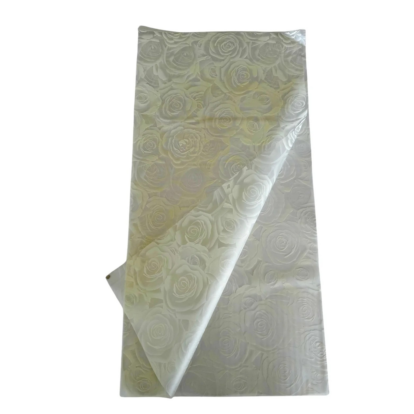 Emballage cellophane pour fleurs : imprimé rose jaune transparent (paquet de 20)