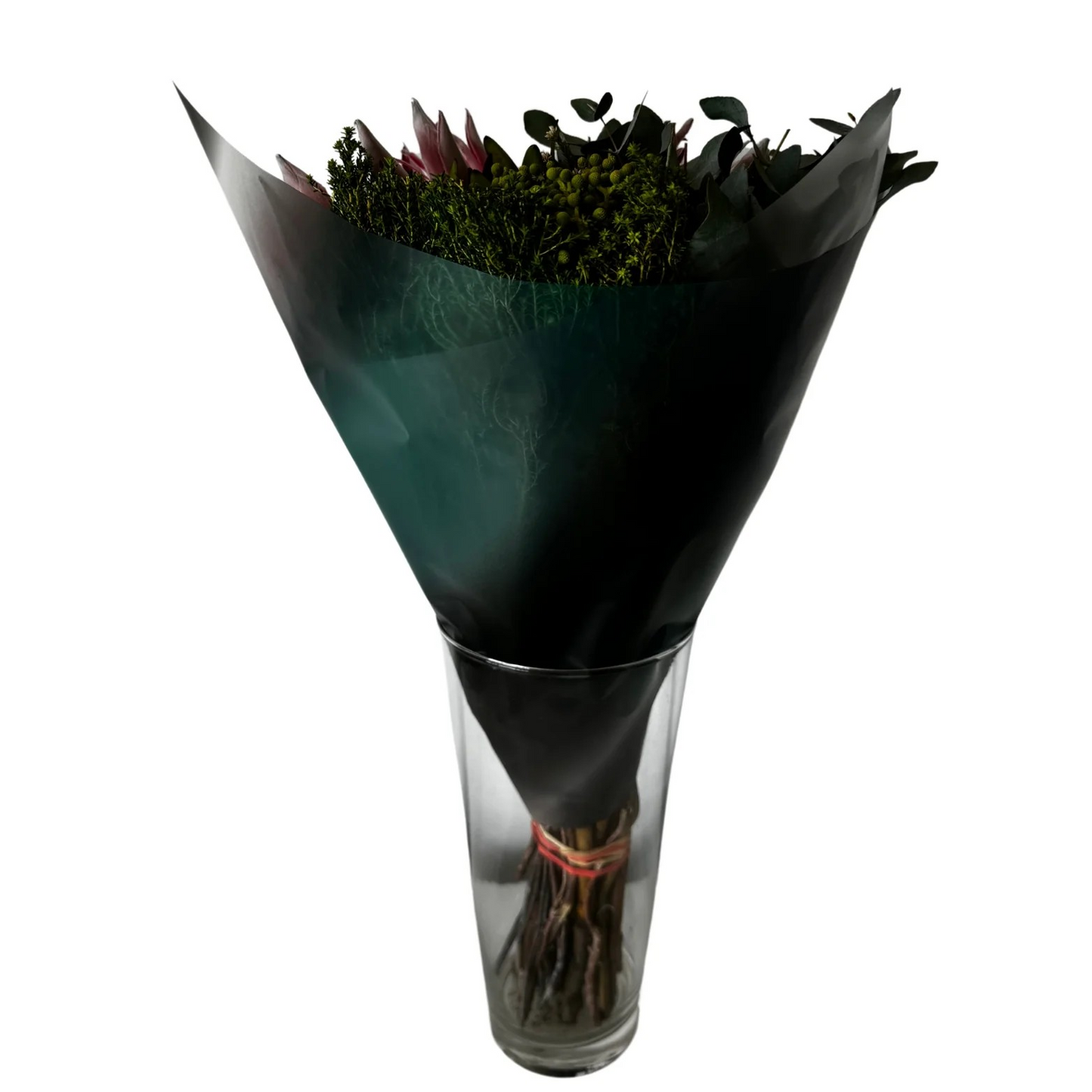 Emballage cellophane pour fleurs : noir et vert délavé (paquet de 20)
