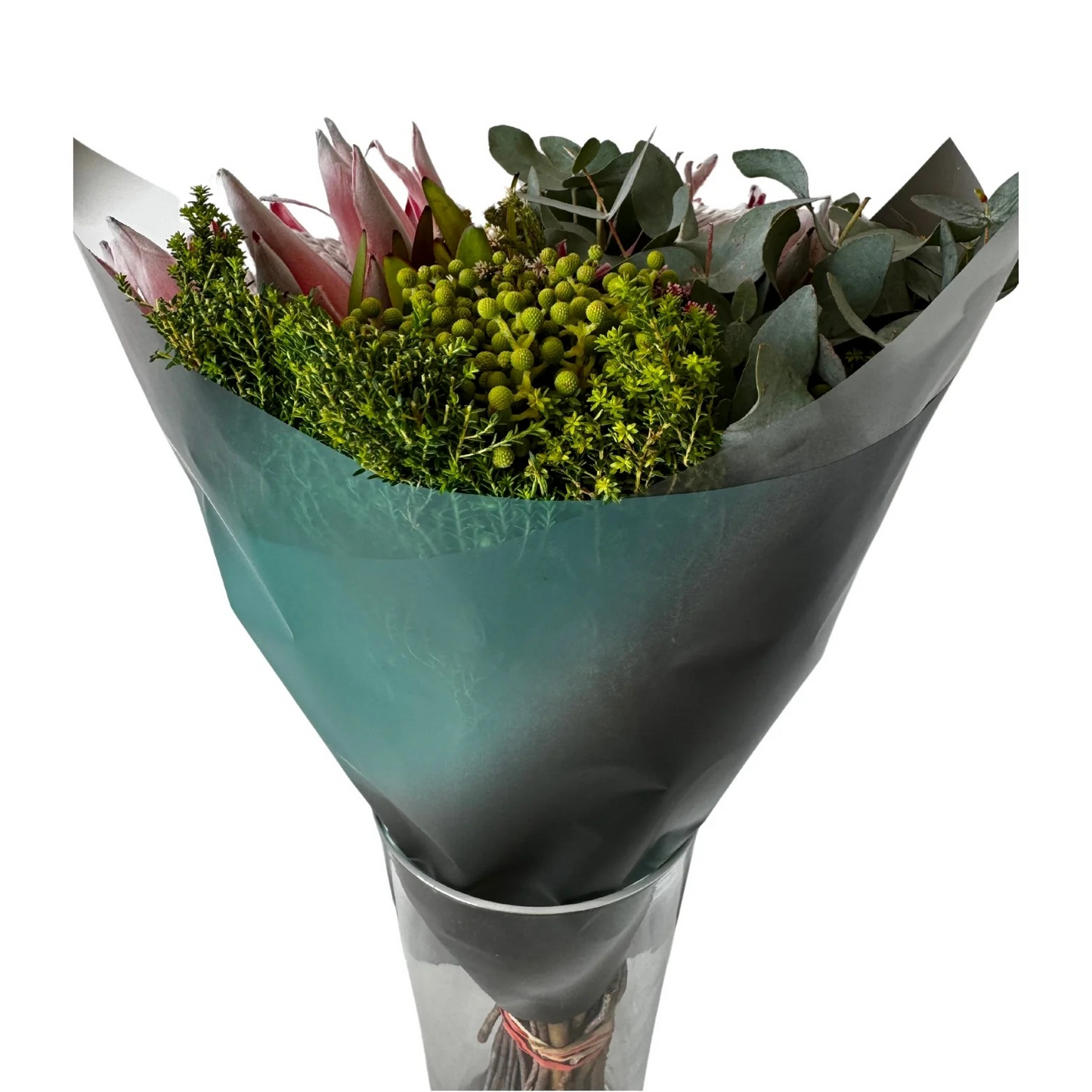 Emballage cellophane pour fleurs : noir et vert délavé (paquet de 20)