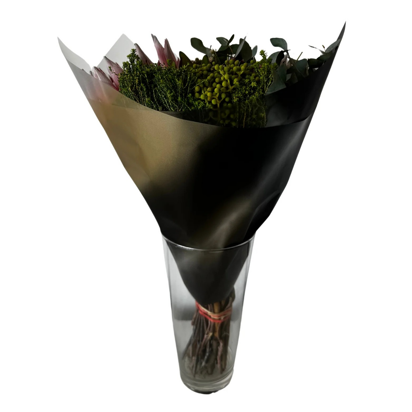 Emballage cellophane pour fleurs : noir et doré (paquet de 20)