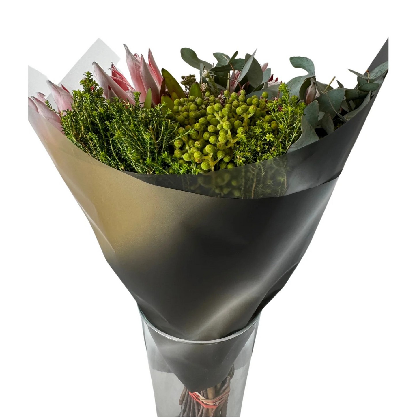 Emballage cellophane pour fleurs : noir et doré (paquet de 20)