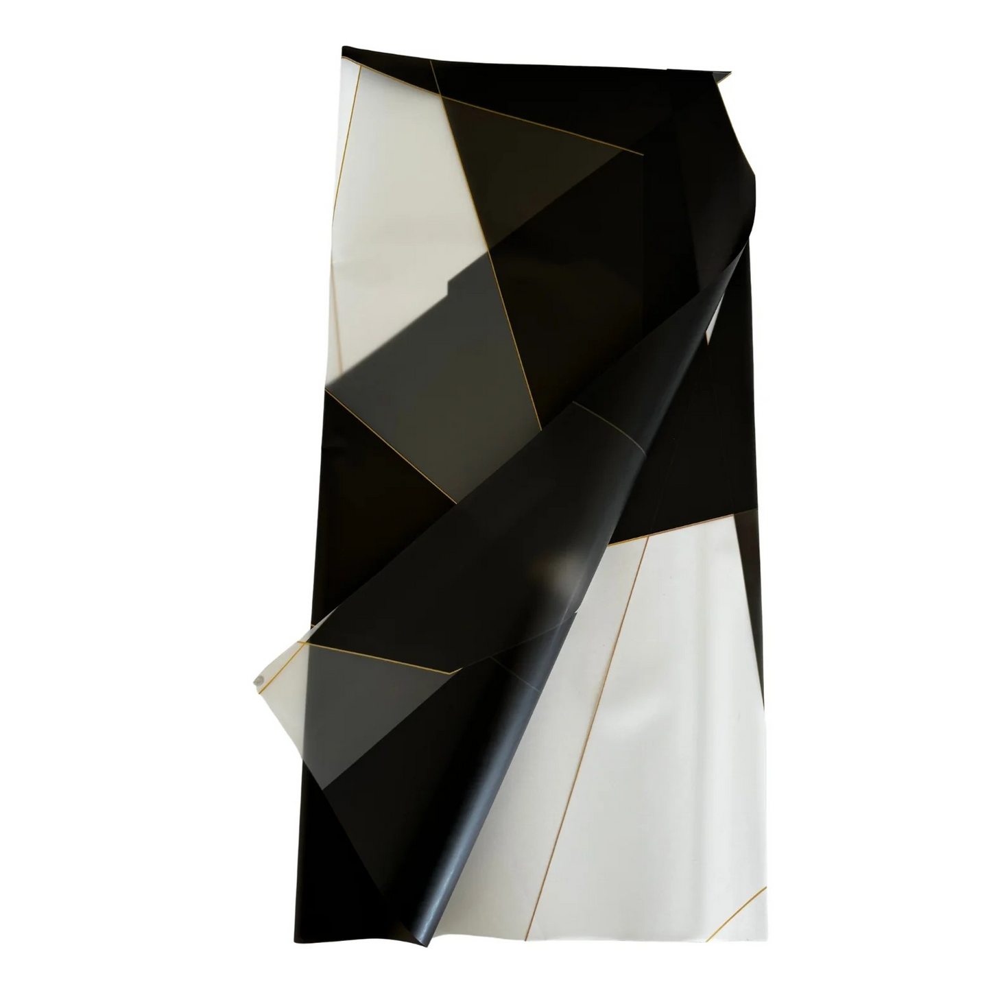 Emballage de fleurs en cellophane : bordure dorée bicolore noire et blanche (paquet de 20)