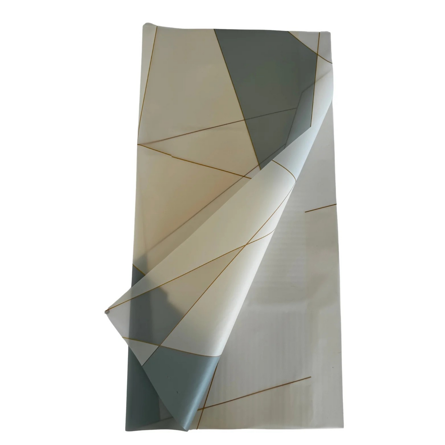 Emballage cellophane pour fleurs : deux tons gris et blanc, bordure dorée (paquet de 20)