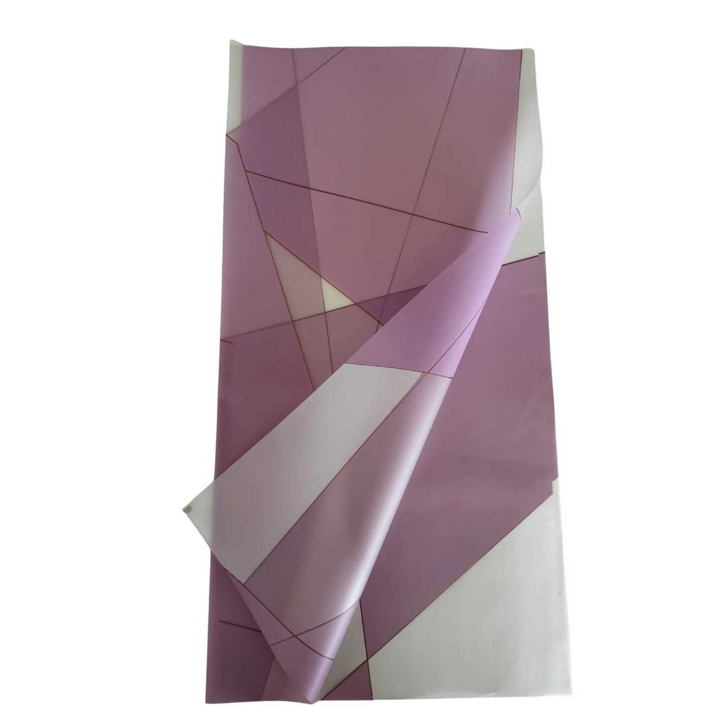 Emballage de fleurs en cellophane : deux tons violet et blanc, bordure dorée (paquet de 20)