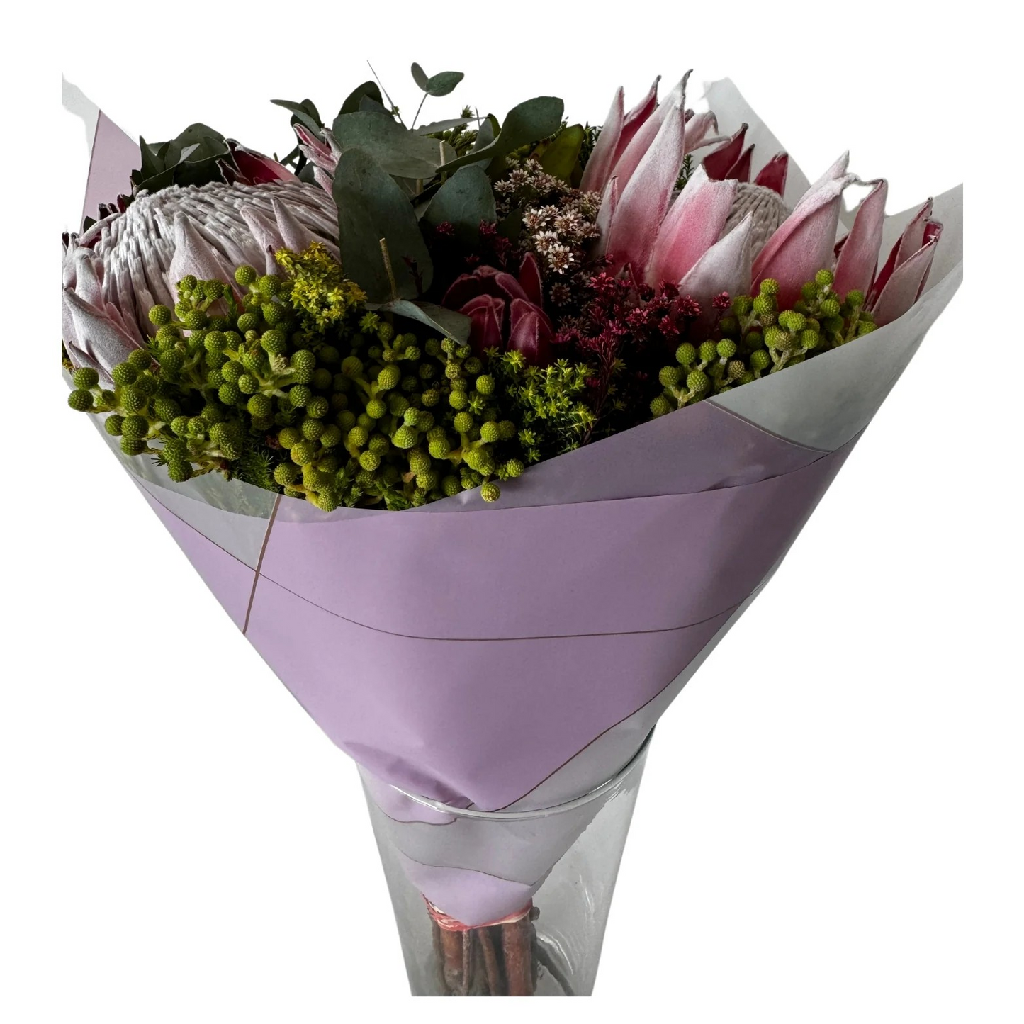 Emballage de fleurs en cellophane : deux tons violet et blanc, bordure dorée (paquet de 20)