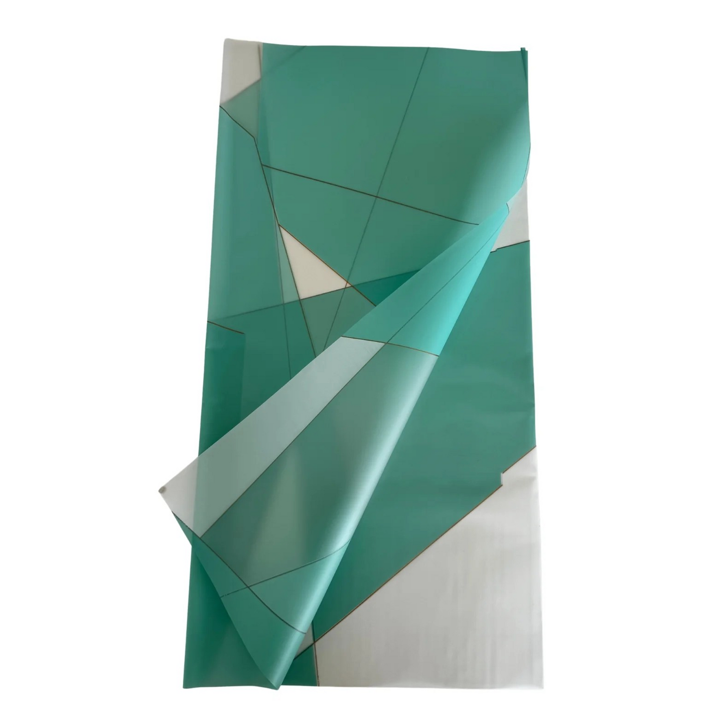 Emballage de fleurs en cellophane : bordure dorée bicolore verte et blanche (paquet de 20)