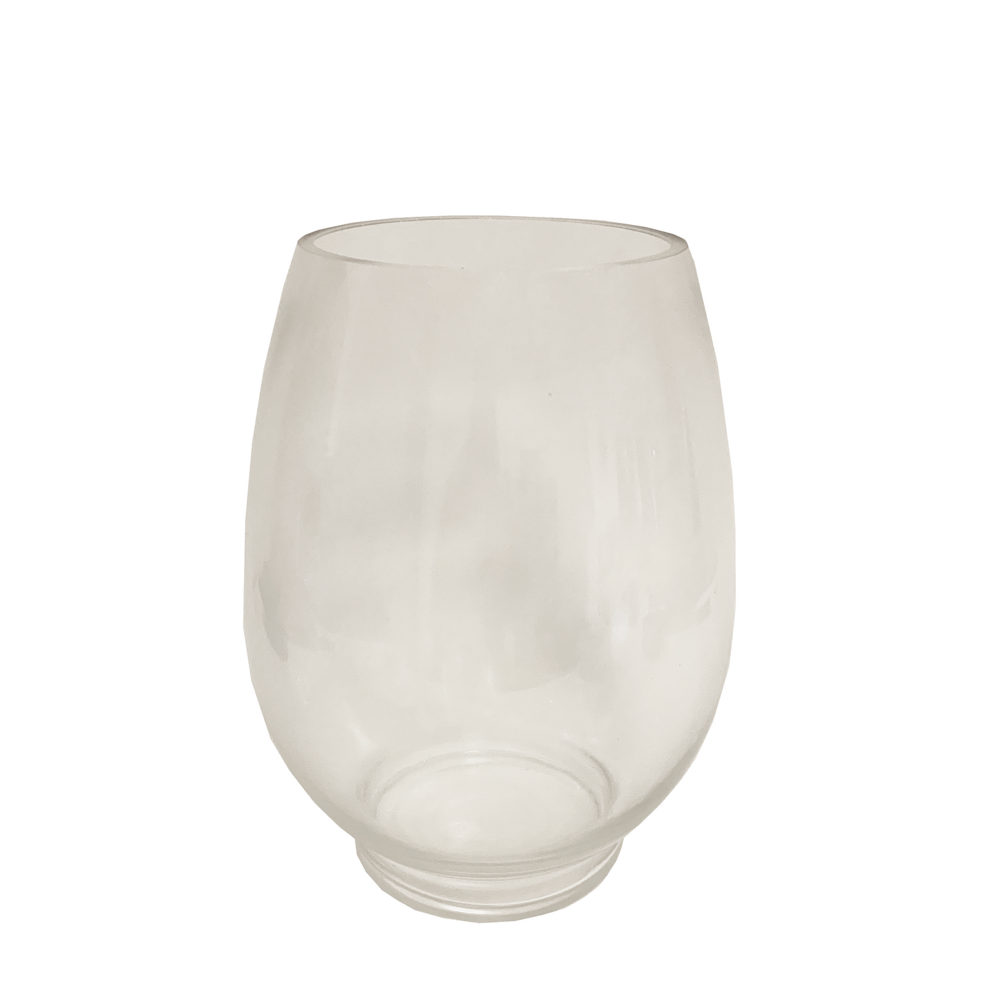 Classic Oval Small Base Glass Vase 25x19cm