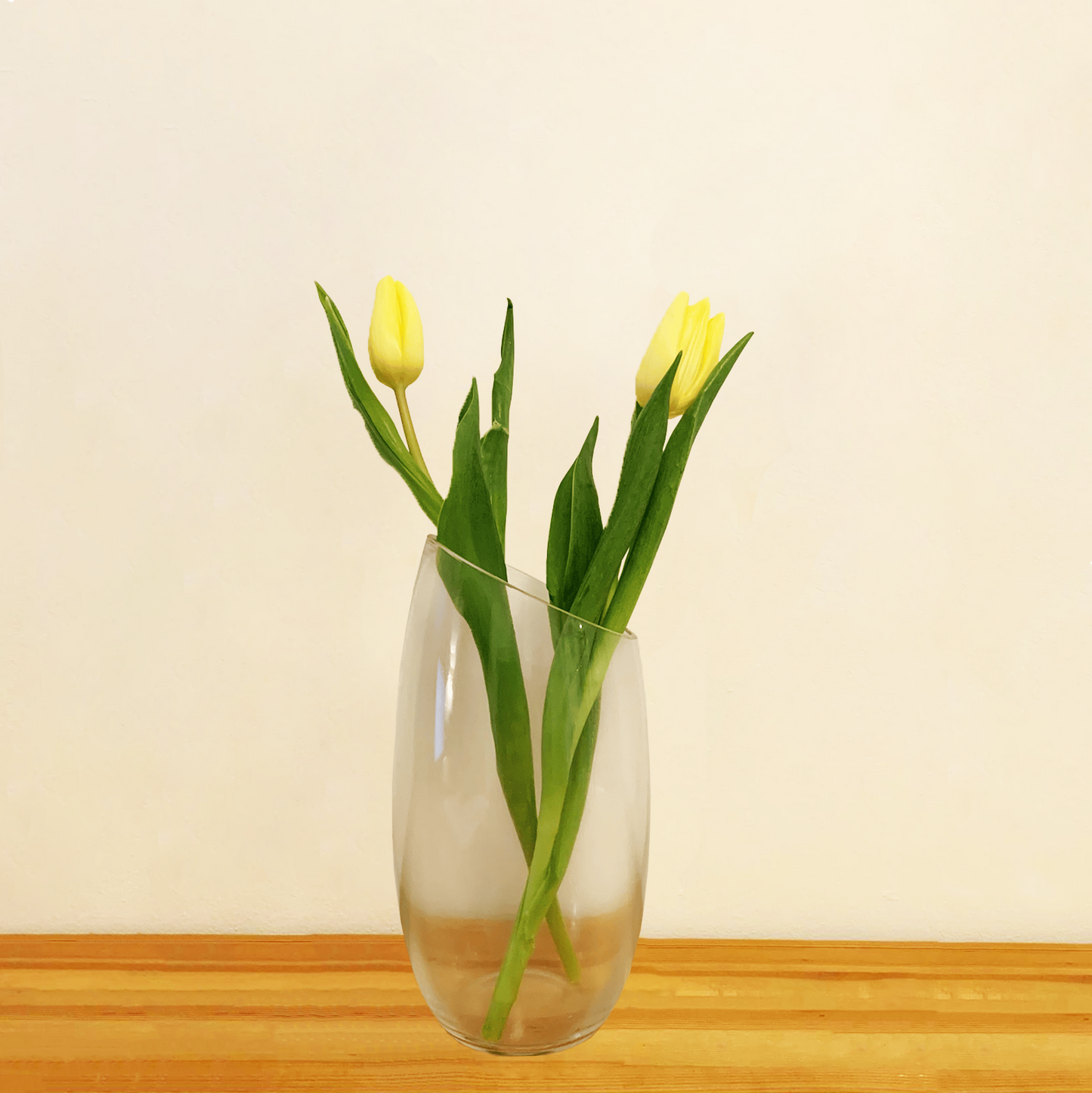Oval Slant Cut Glass Vase 20x10cm