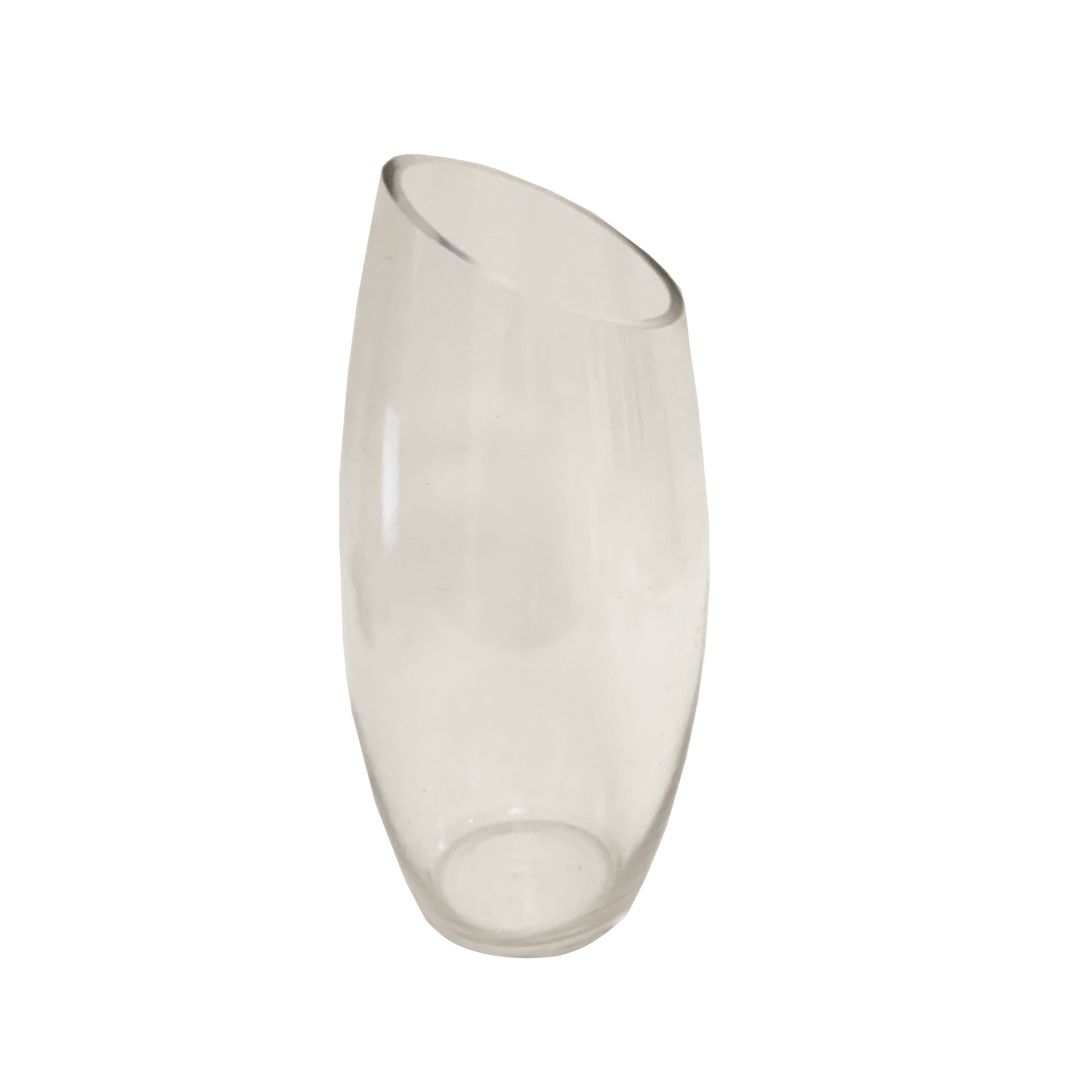 Oval Slant Cut Glass Vase 30x13cm