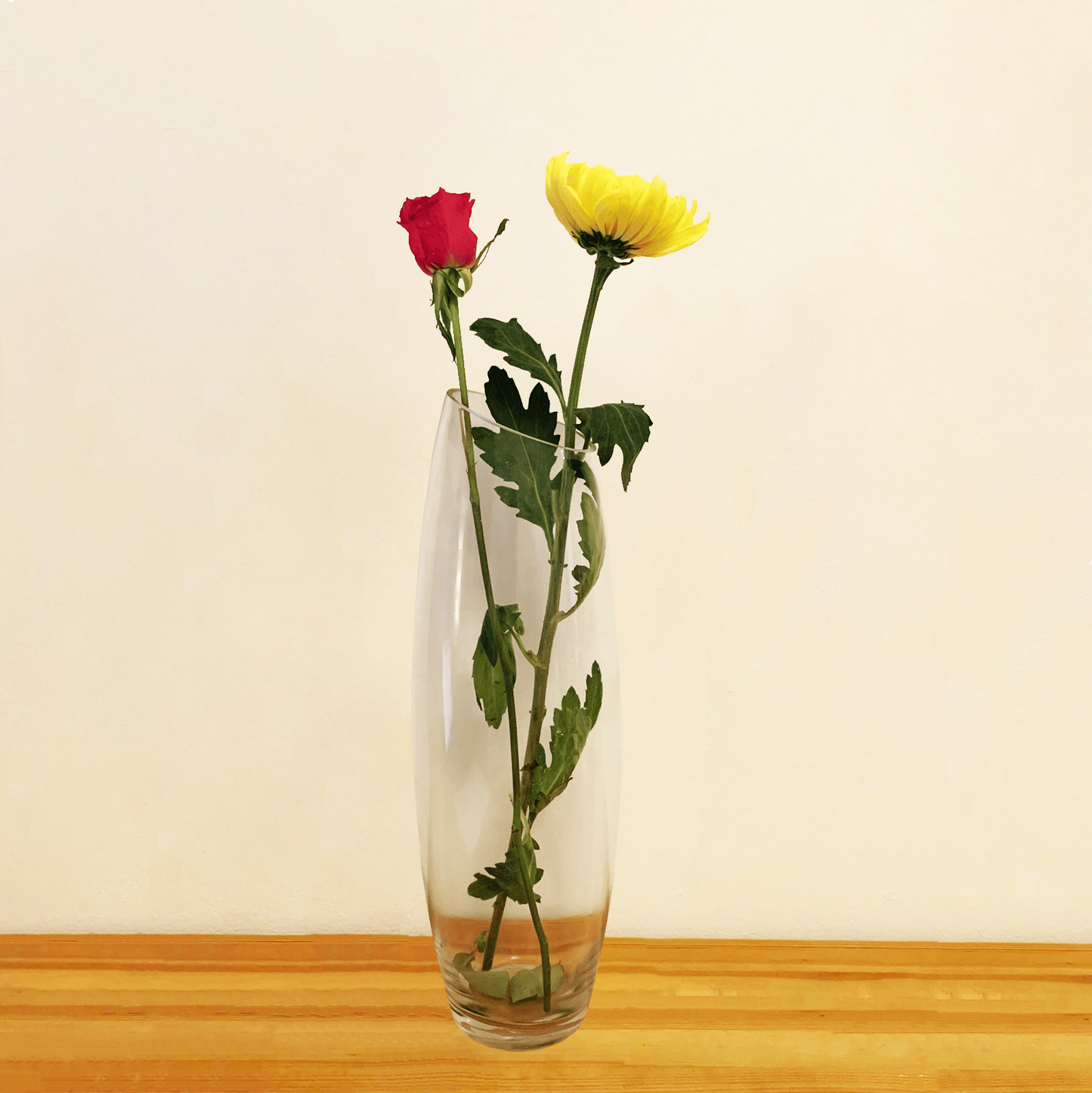 Oval Slant Cut Glass Vase 40x12cm