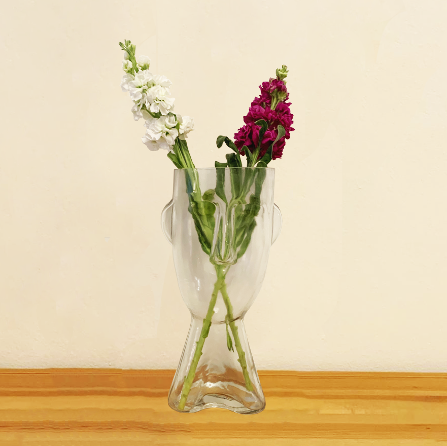 Glass Face Vase 30x15cm