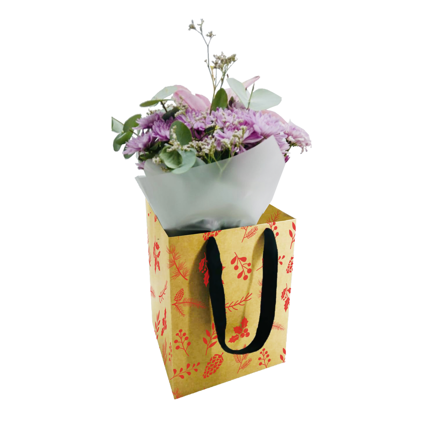 Blumenstrauß-Box 1 – Tannenzapfenrot (20er-Pack)