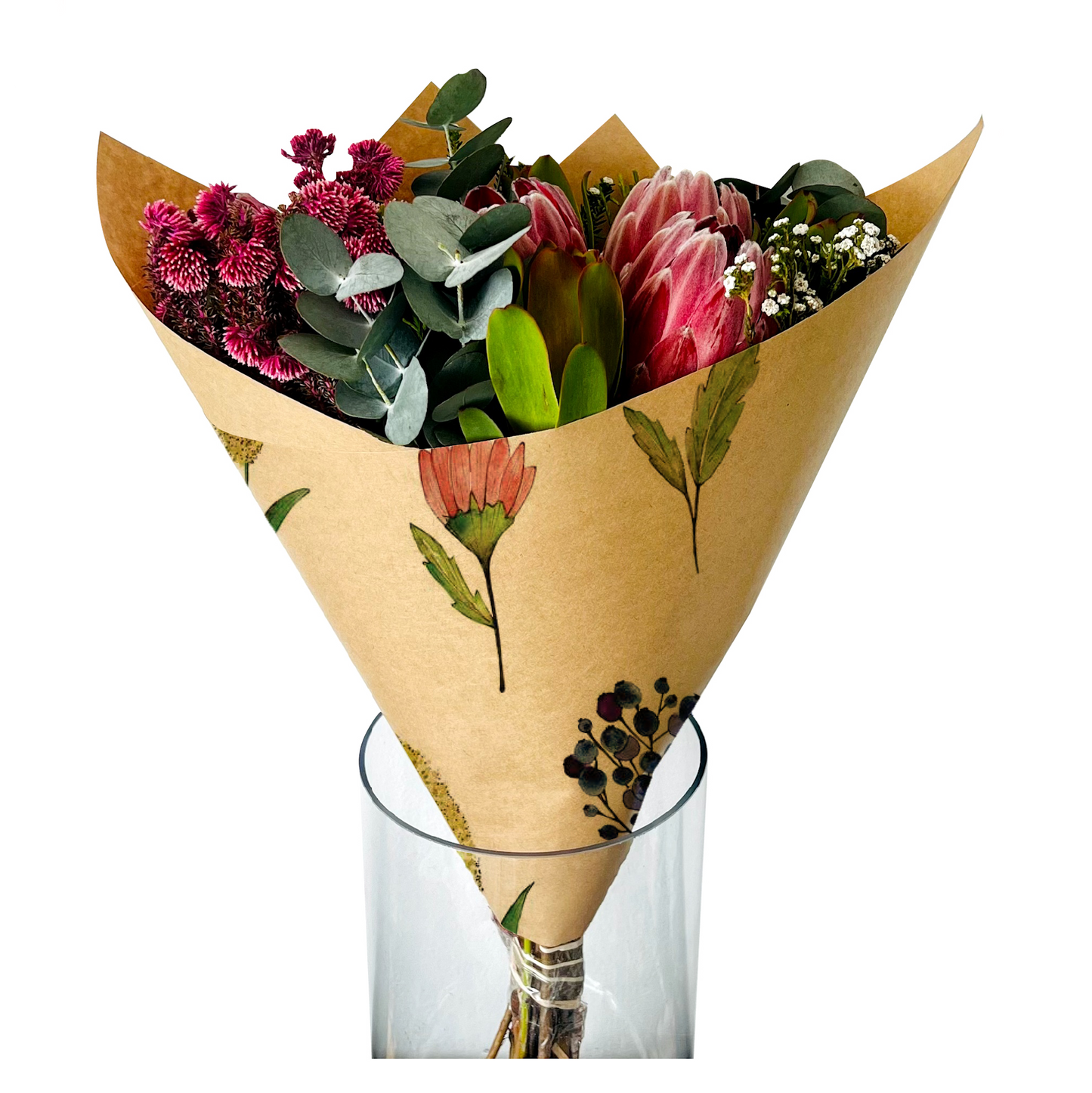 Kraft-Blumenstrauß-Geschenkpapier – Fynbos (200er-Packung)