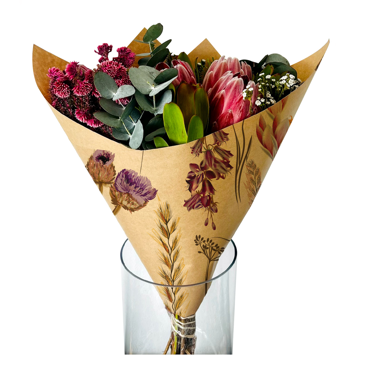 Kraft-Blumenstrauß-Geschenkpapier - Wiese (200er-Packung)