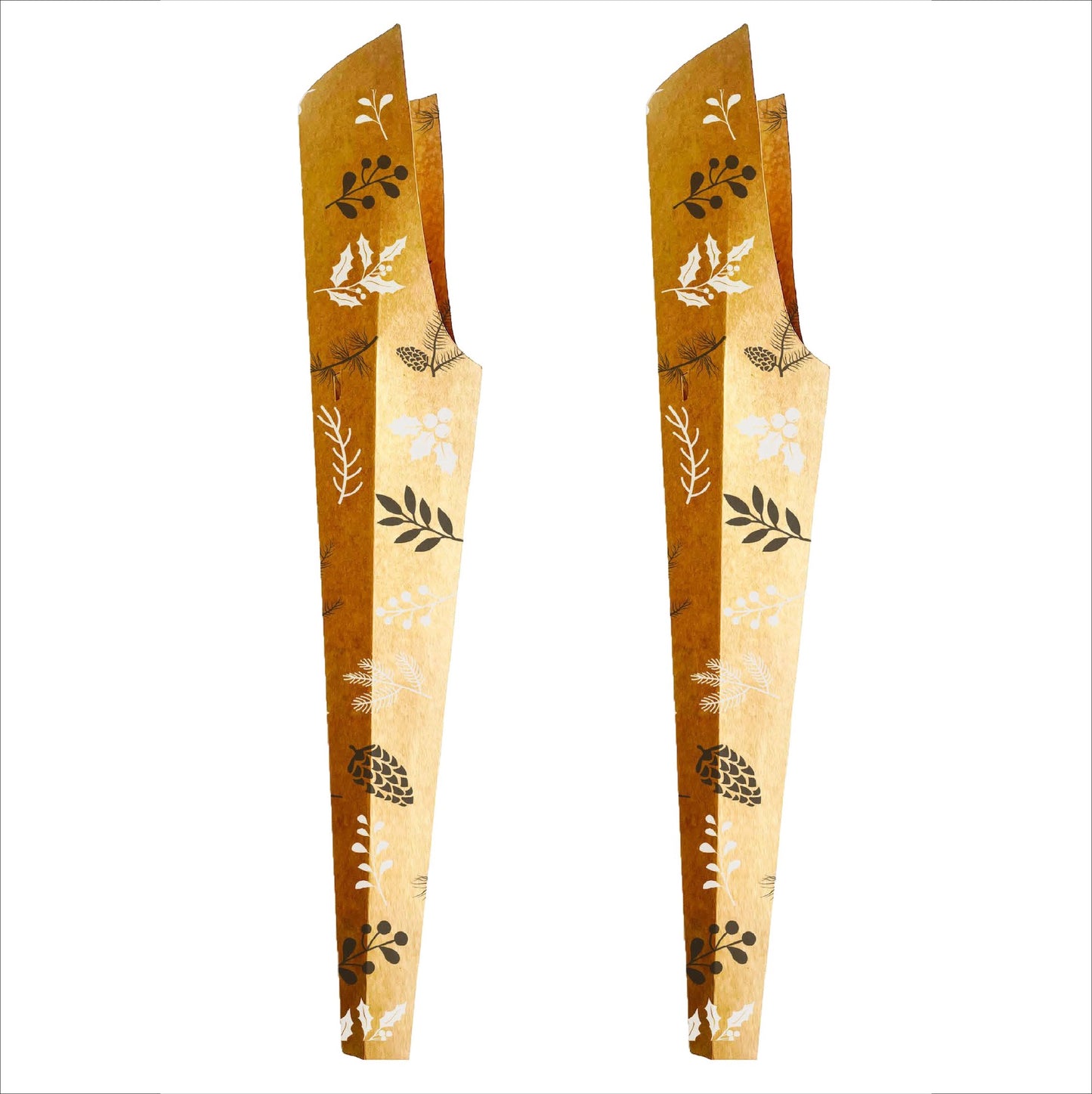 Einzelne Rosenhülle – Tannenzapfen, Schwarzweiß (20er-Pack)