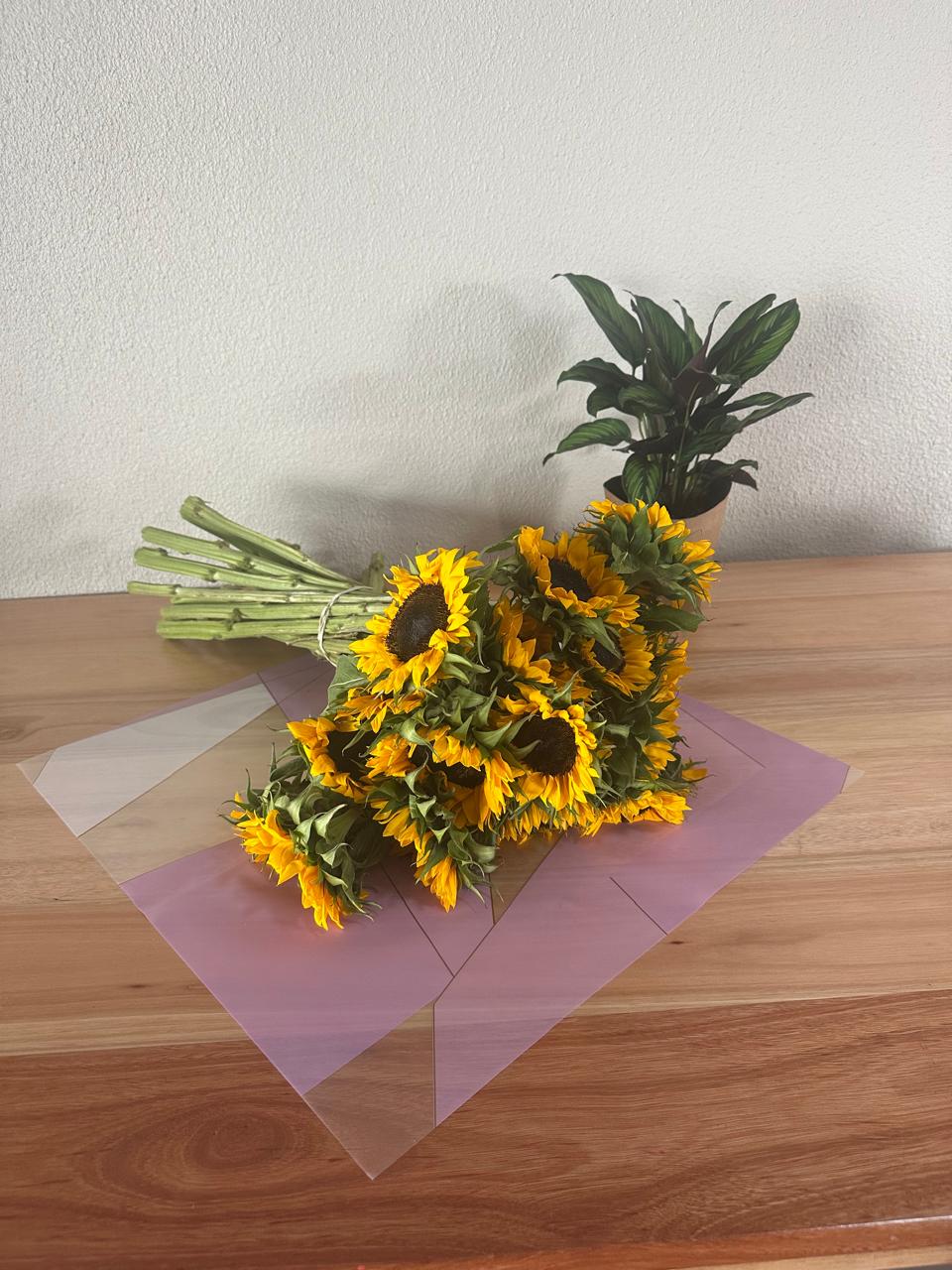 Emballage de fleurs en cellophane : deux tons violet et blanc, bordure dorée (paquet de 20)